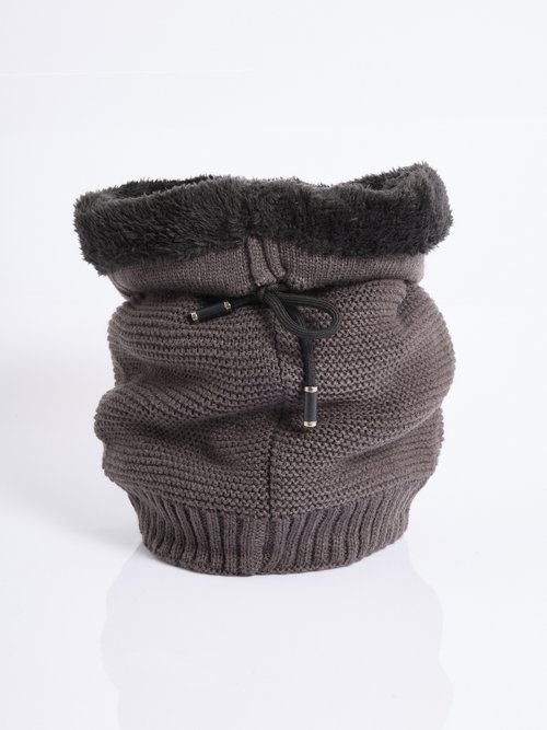 Tour de cou maille et sherpa, point de riz Homme Gris NES180SWM1910 FA1