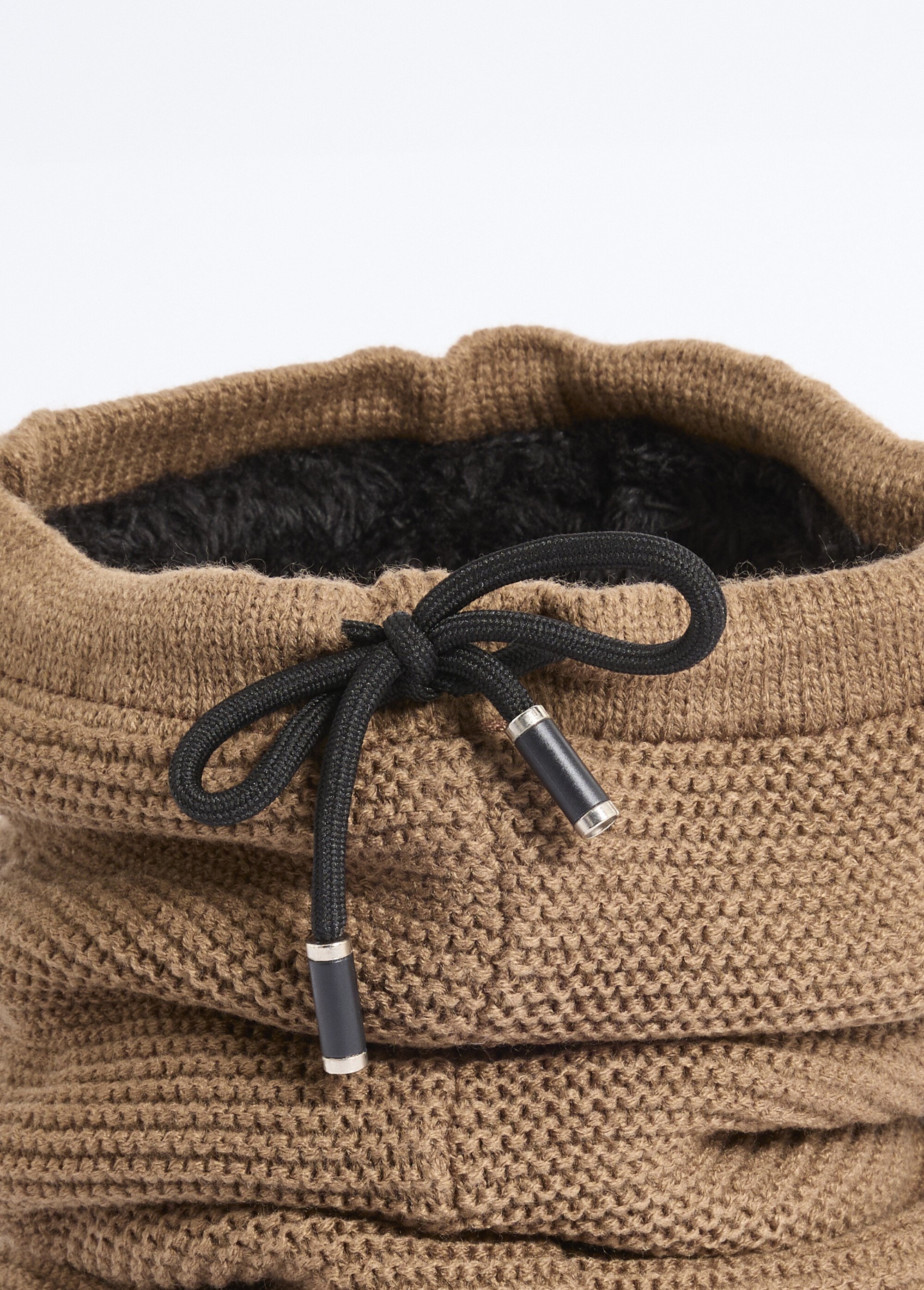 Tour de cou maille et sherpa, point de riz Homme Marron NES180SWM1910 DE1