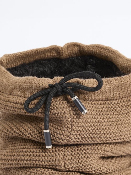 Tour de cou maille et sherpa, point de riz Homme Marron NES180SWM1910 DE1