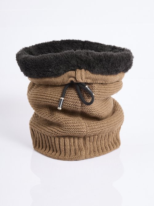 Tour de cou maille et sherpa, point de riz Homme Marron NES180SWM1910 FA1