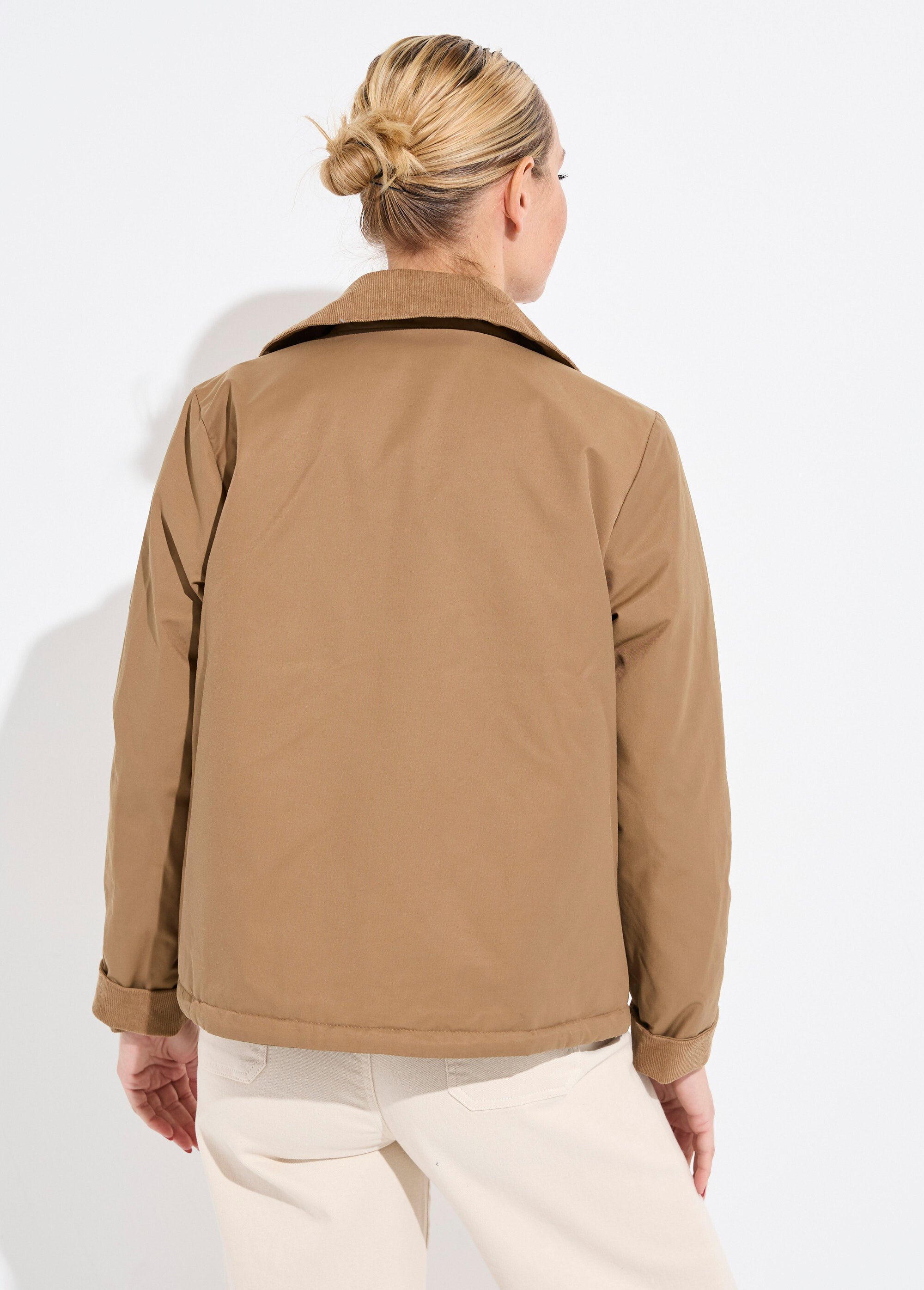 Veste déperlante zippée col velours