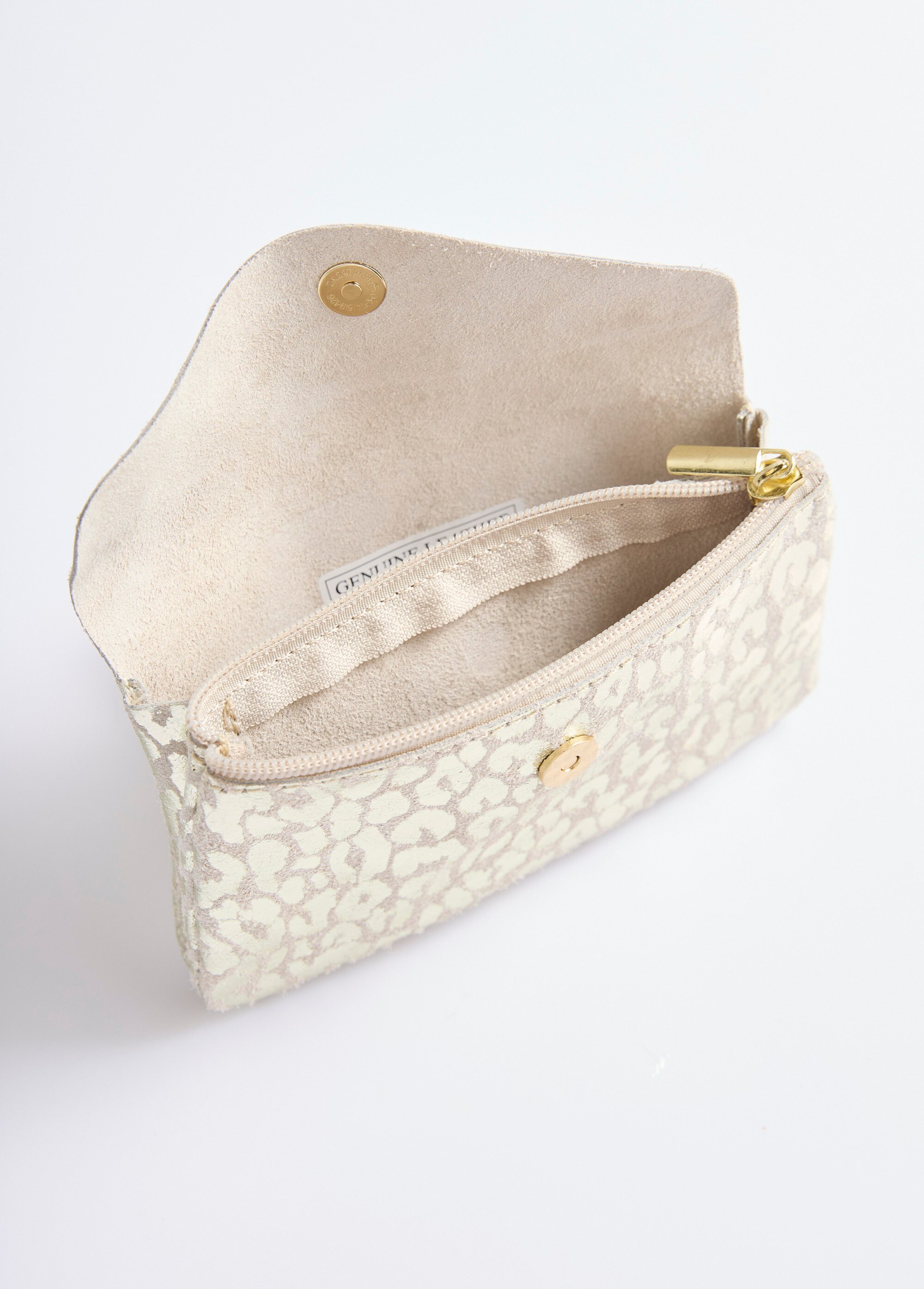 Petit portefeuille cuir motif léopard