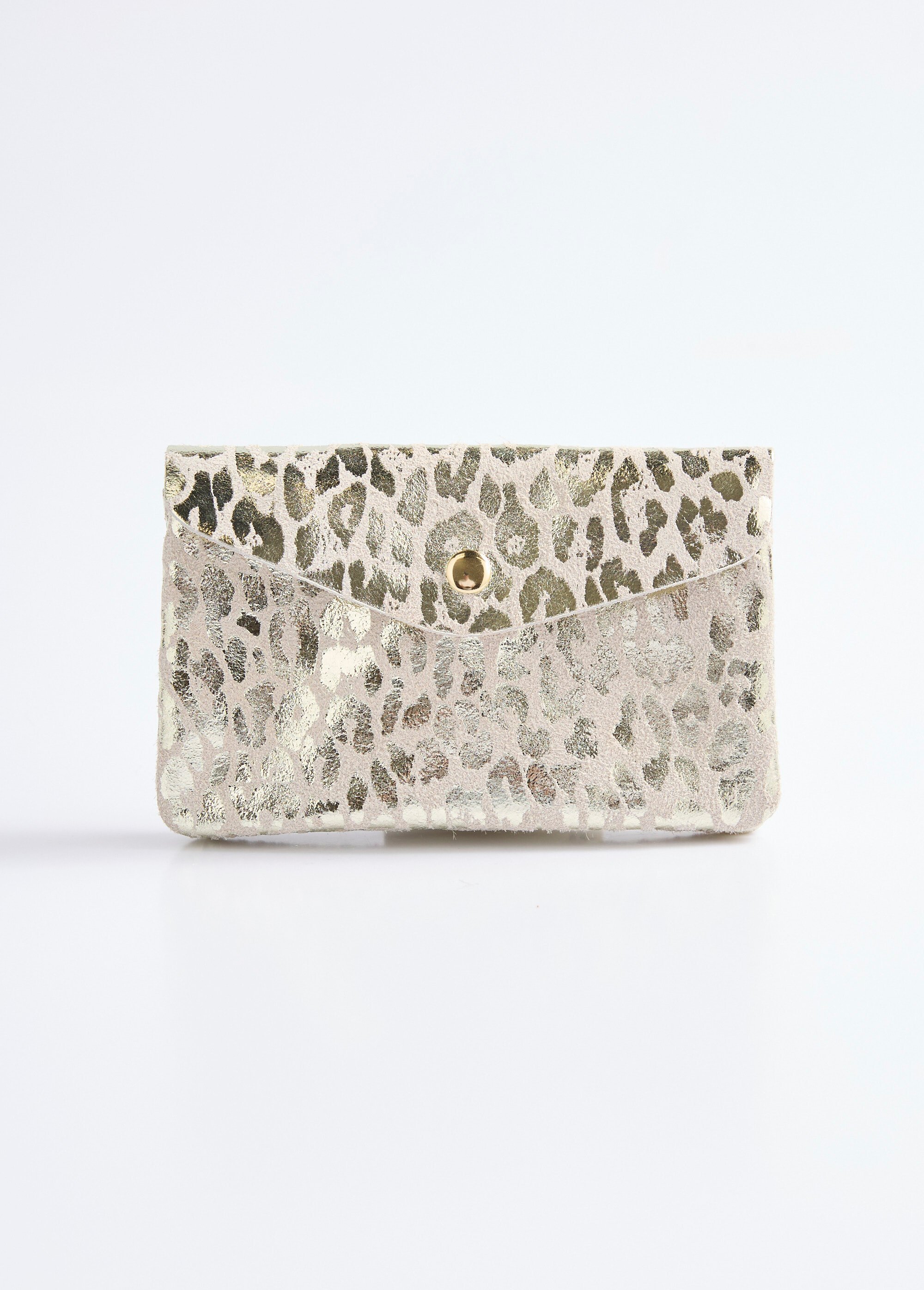 Petit portefeuille cuir motif léopard