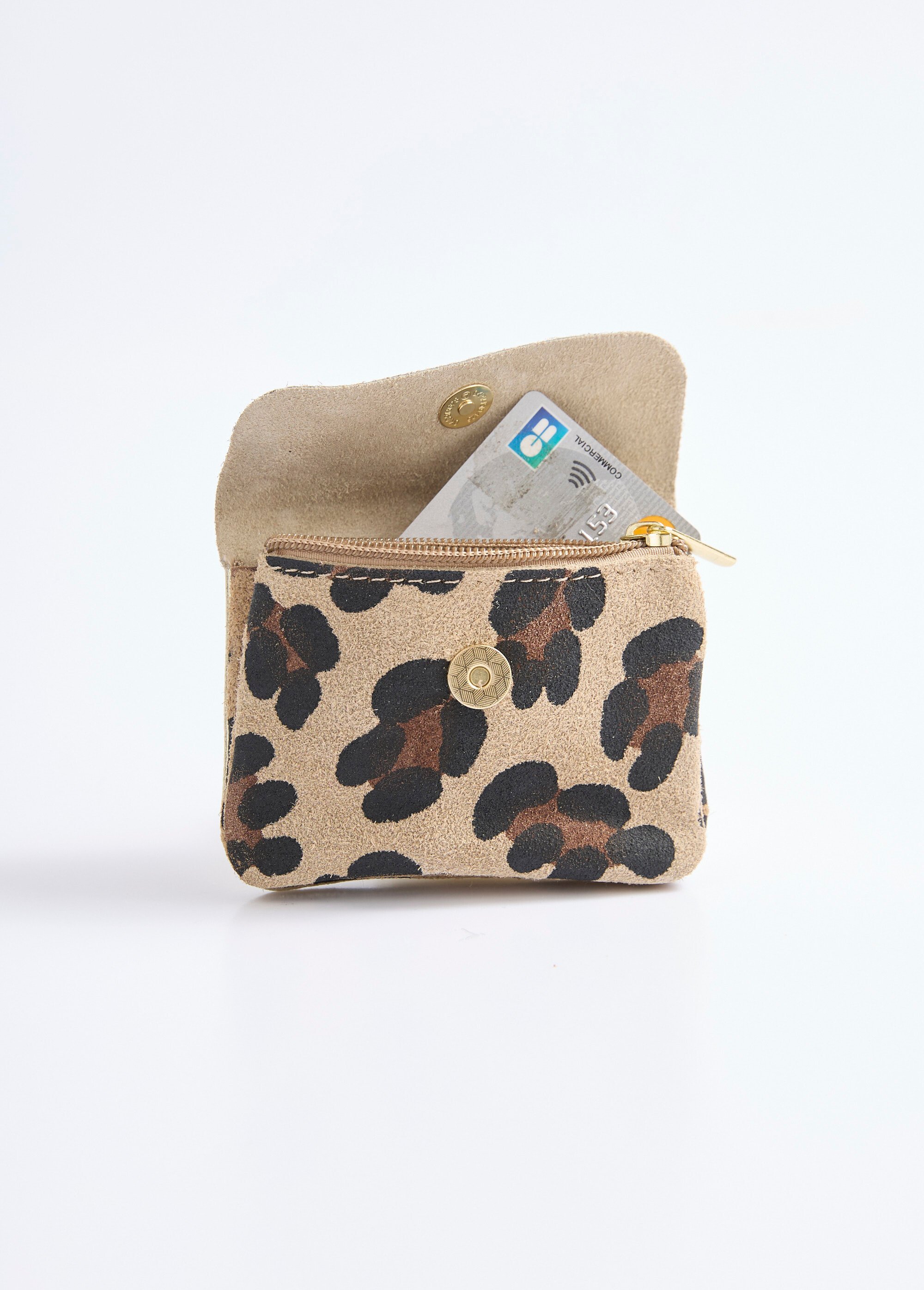 Petit porte-monnaie en cuir fantaisie