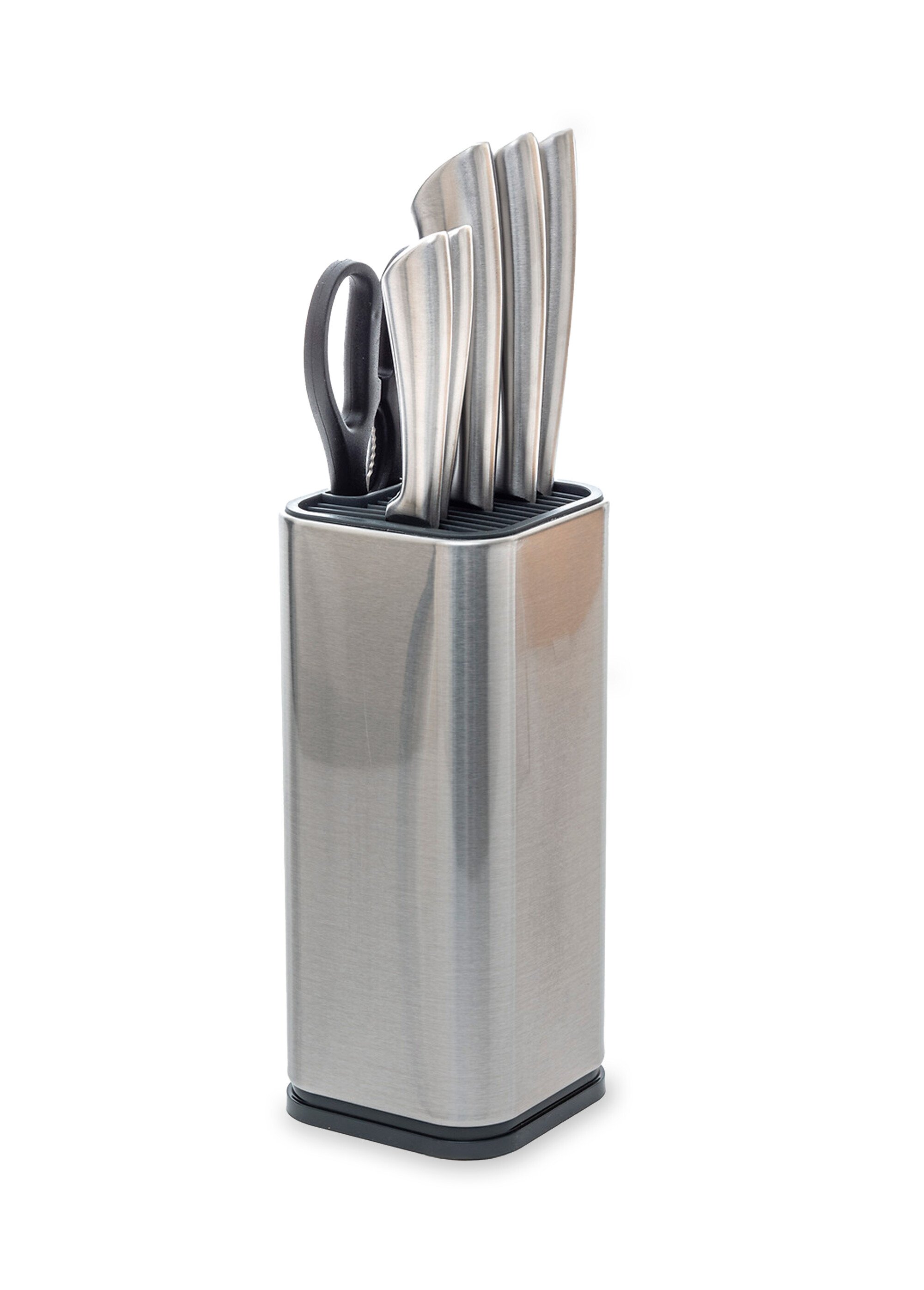 Bloc acier inox 5 couteaux + ciseaux Gris JJA-151380 FA1