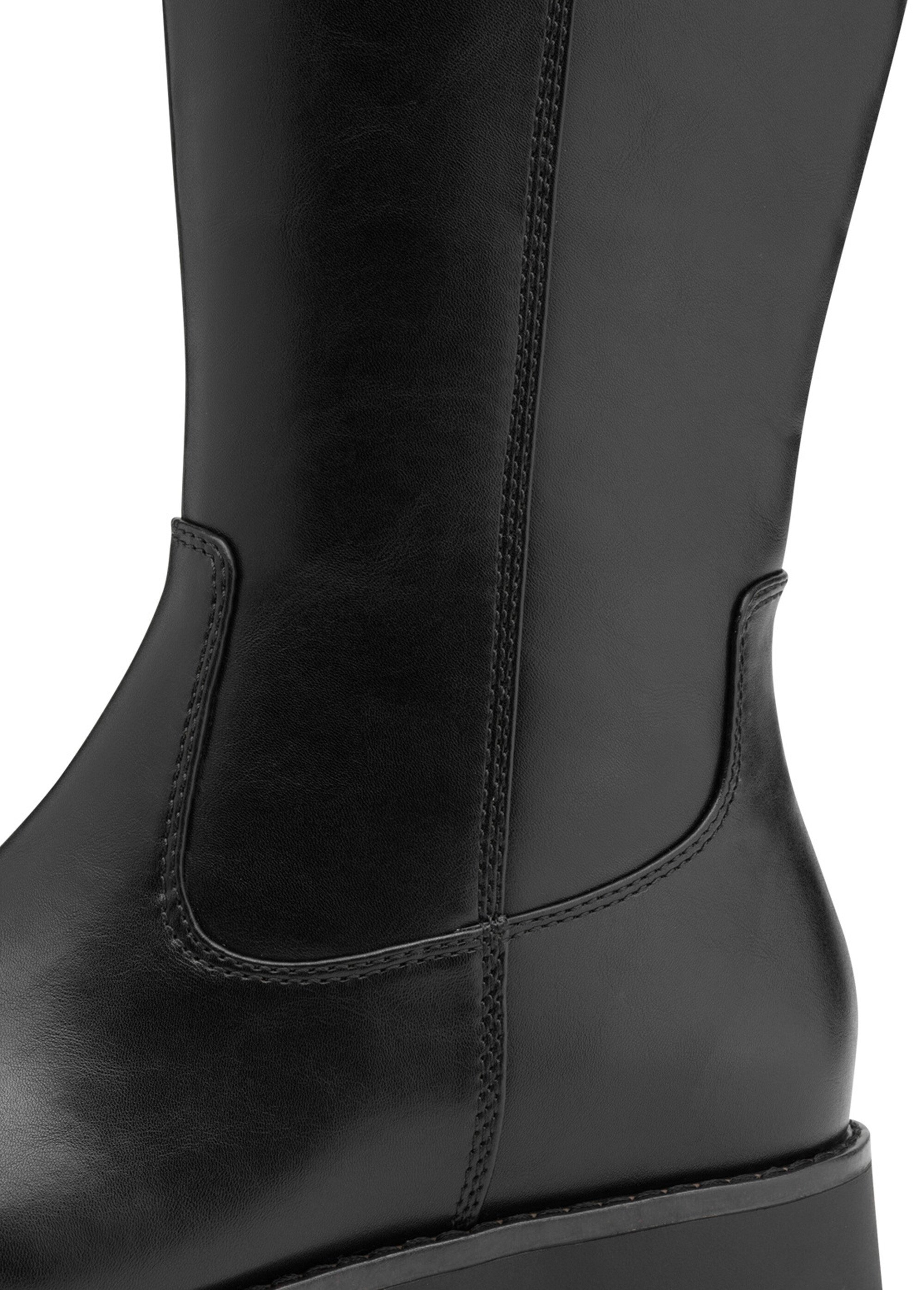 Bottes hautes plates semelle antidérapante Femme Noir JAN82556443 DE1