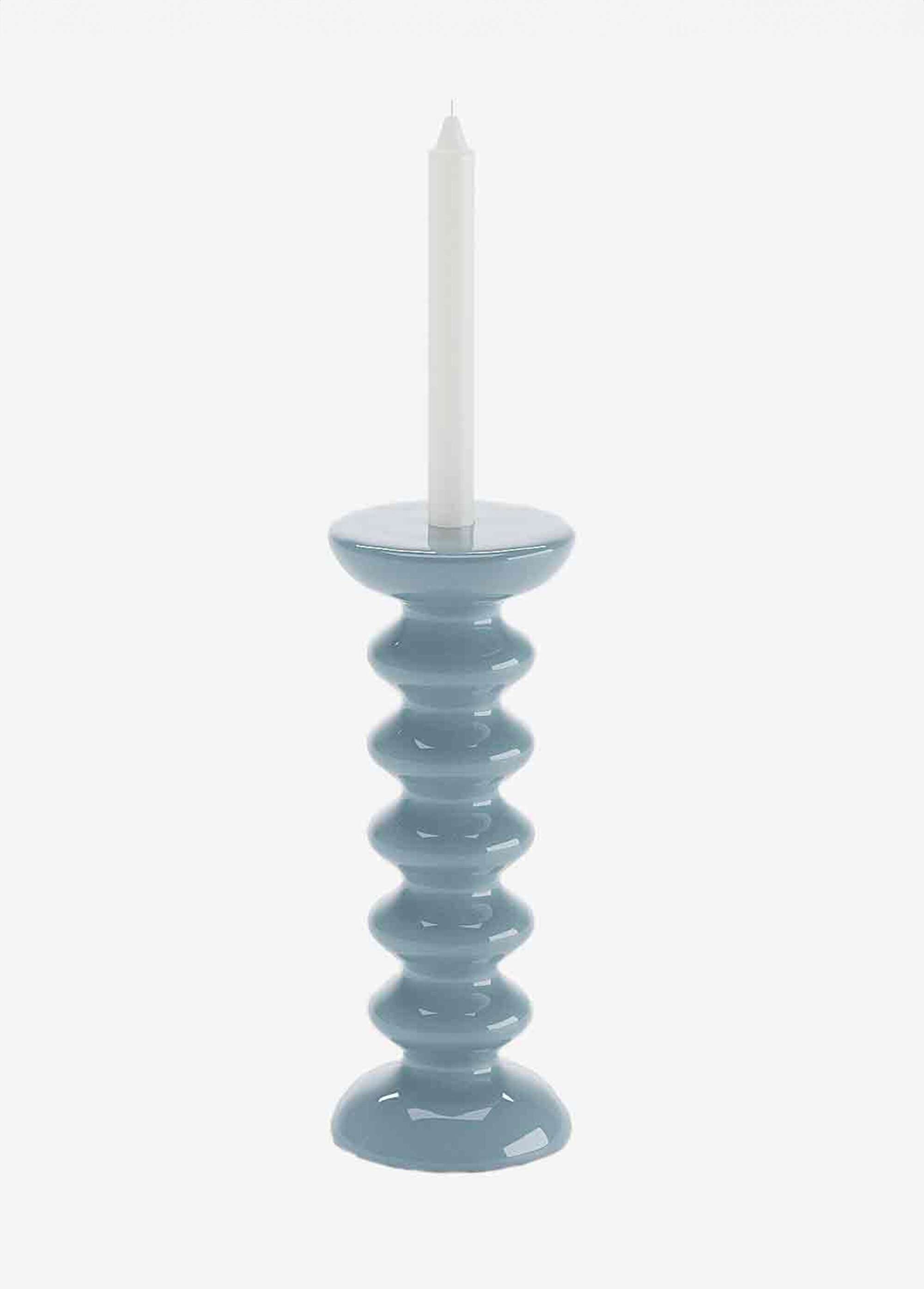 Bougeoir en céramique, style design Bleu POT-SAHARA DE1