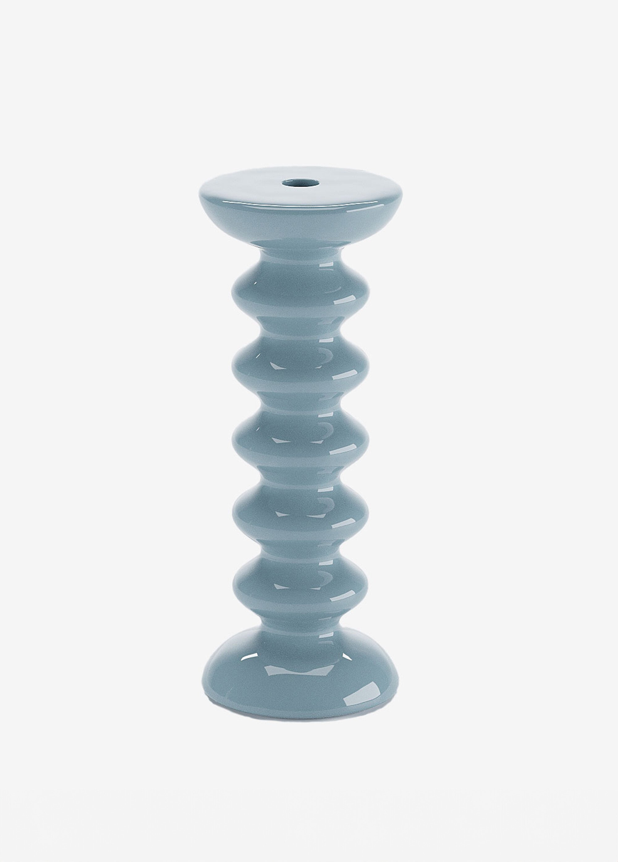 Bougeoir en céramique, style design Bleu POT-SAHARA FA1