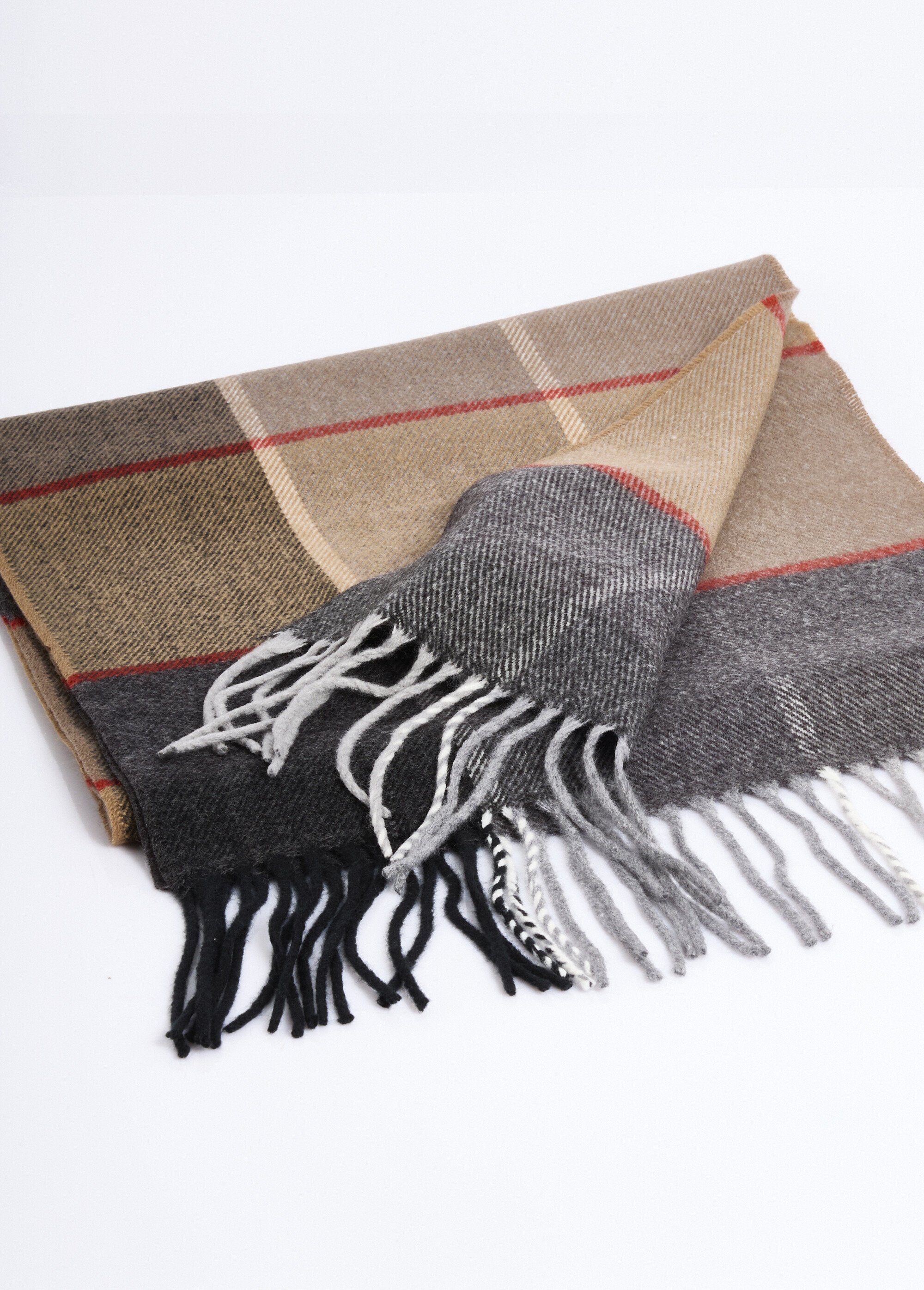 Echarpe à carreaux, multicolore Homme Marron NES180SWM2306 DE1