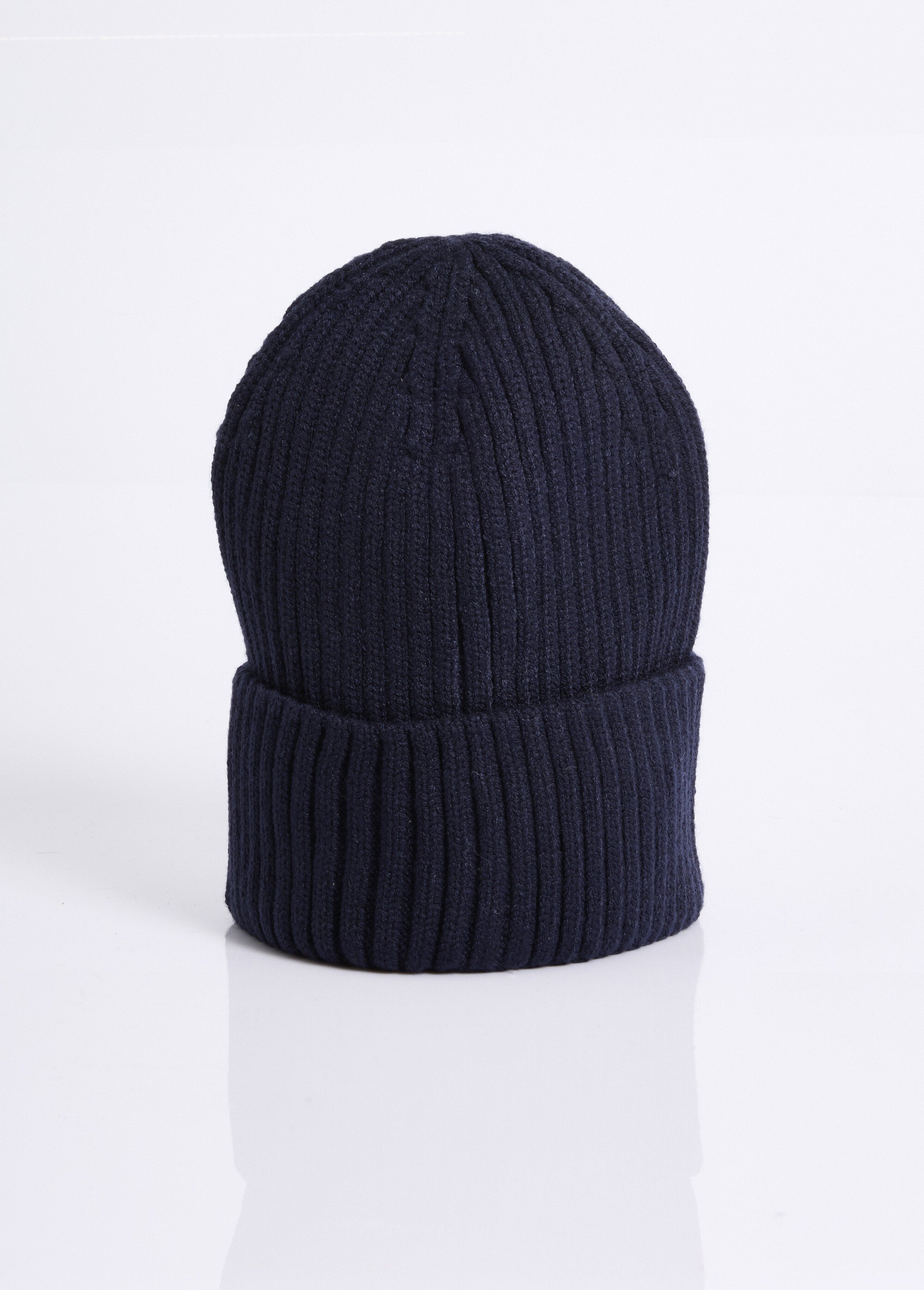 Bonnet en maille cotelée, à revers