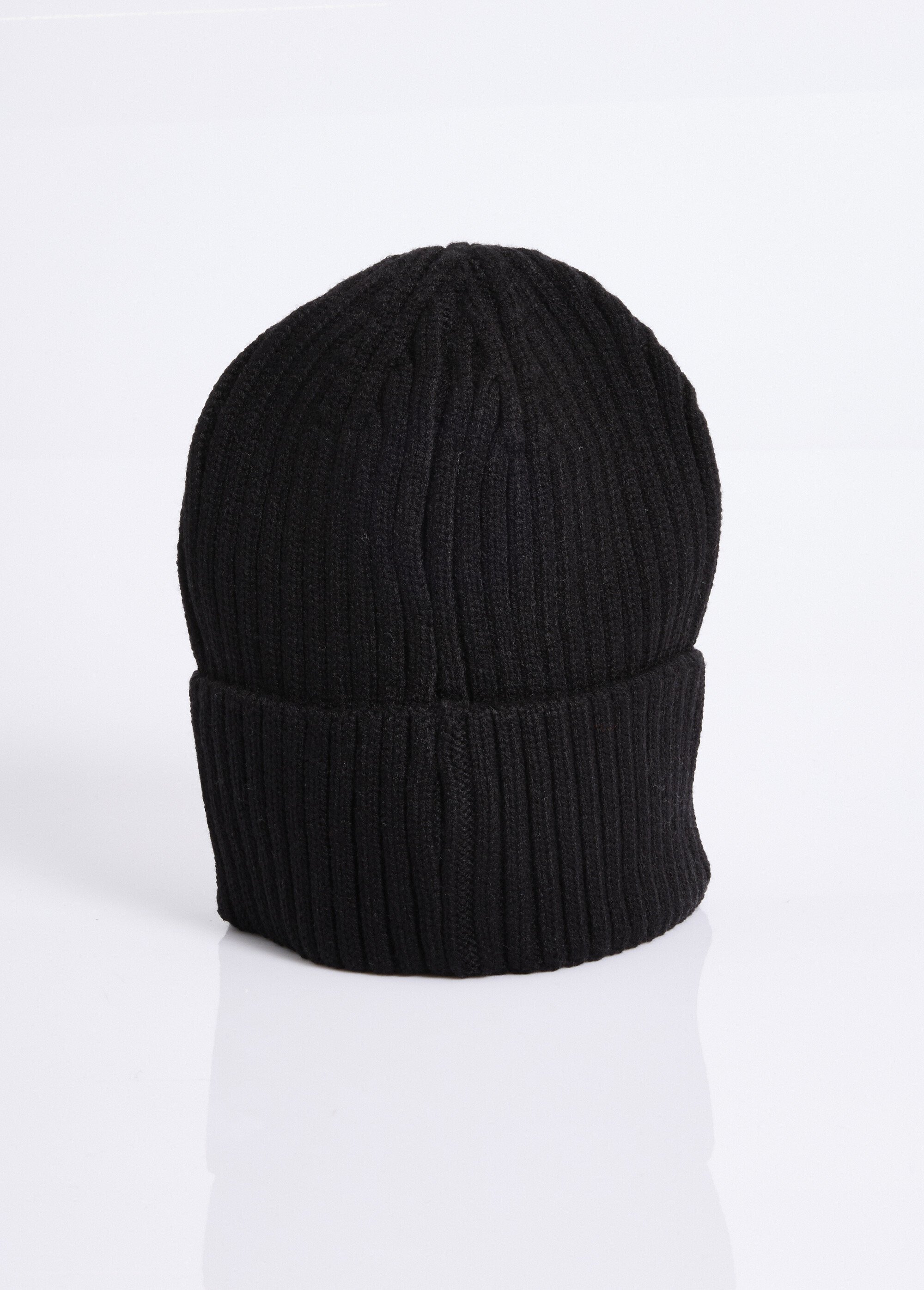 Bonnet en maille cotelée, à revers