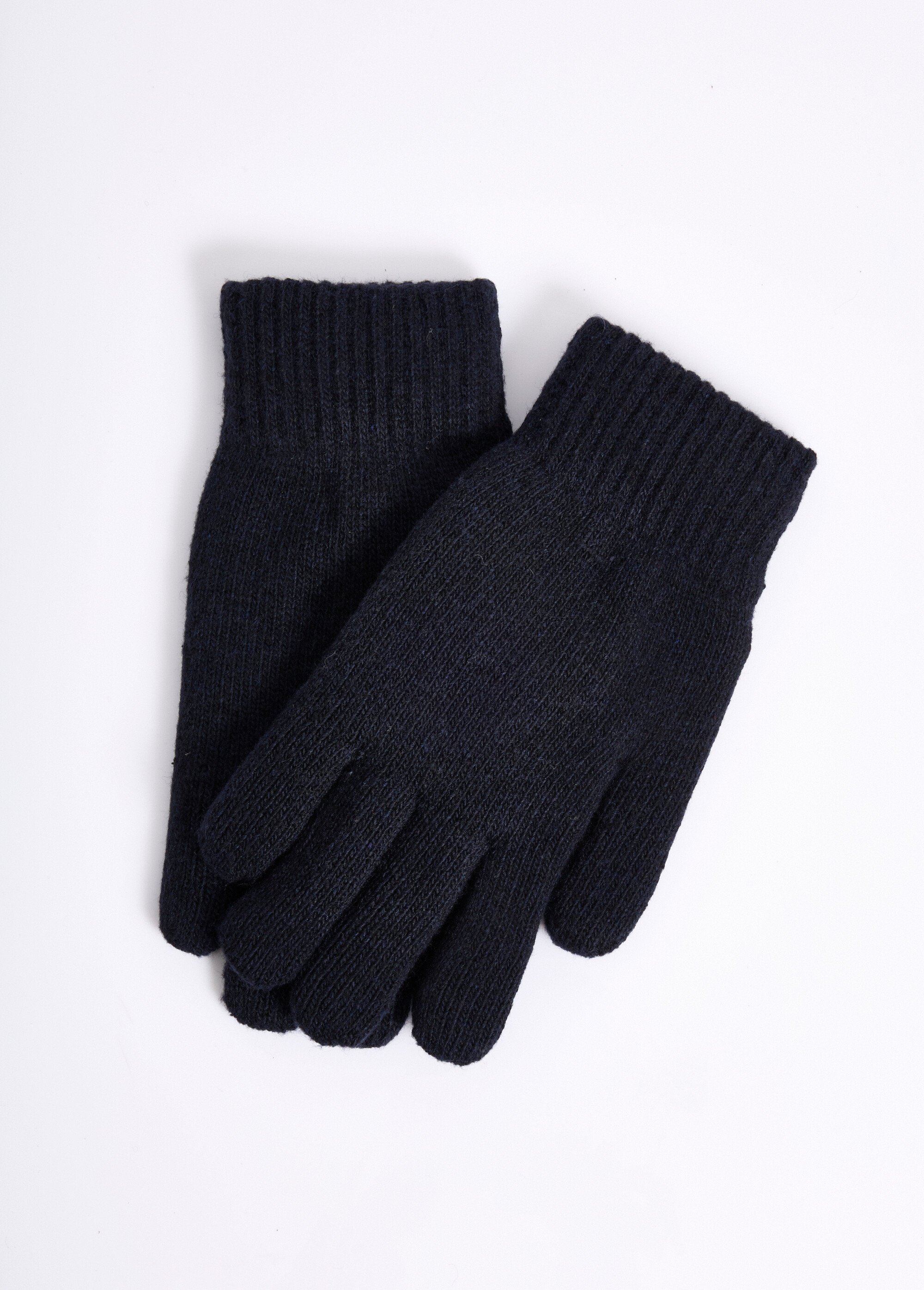 Gants chauds maille, poignet bord cotes Homme Bleu NES180MG2401 FA1