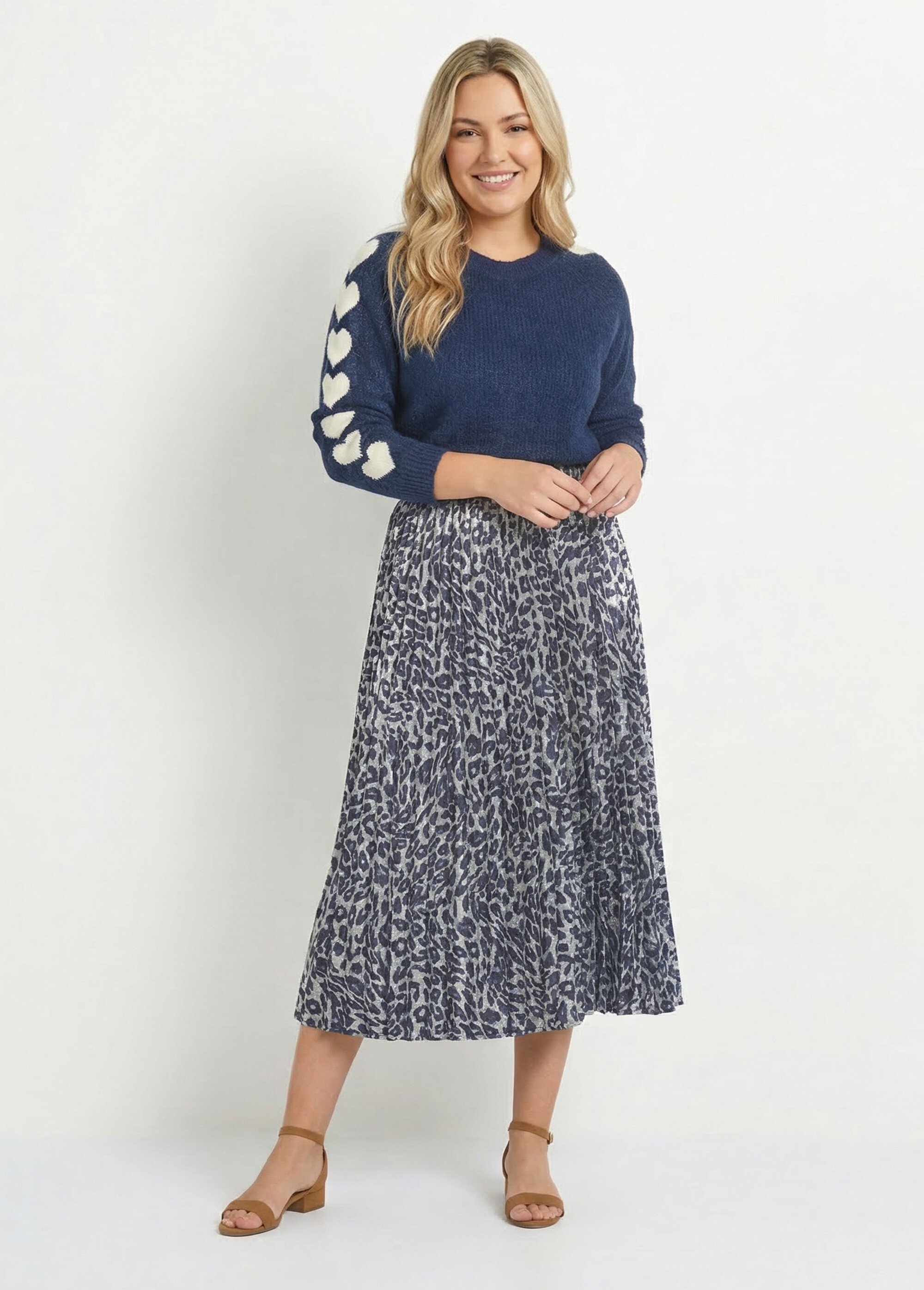 Jupe longue plissée léopard métallisé Femme Cuivré ANG-JUSTILEO SI1