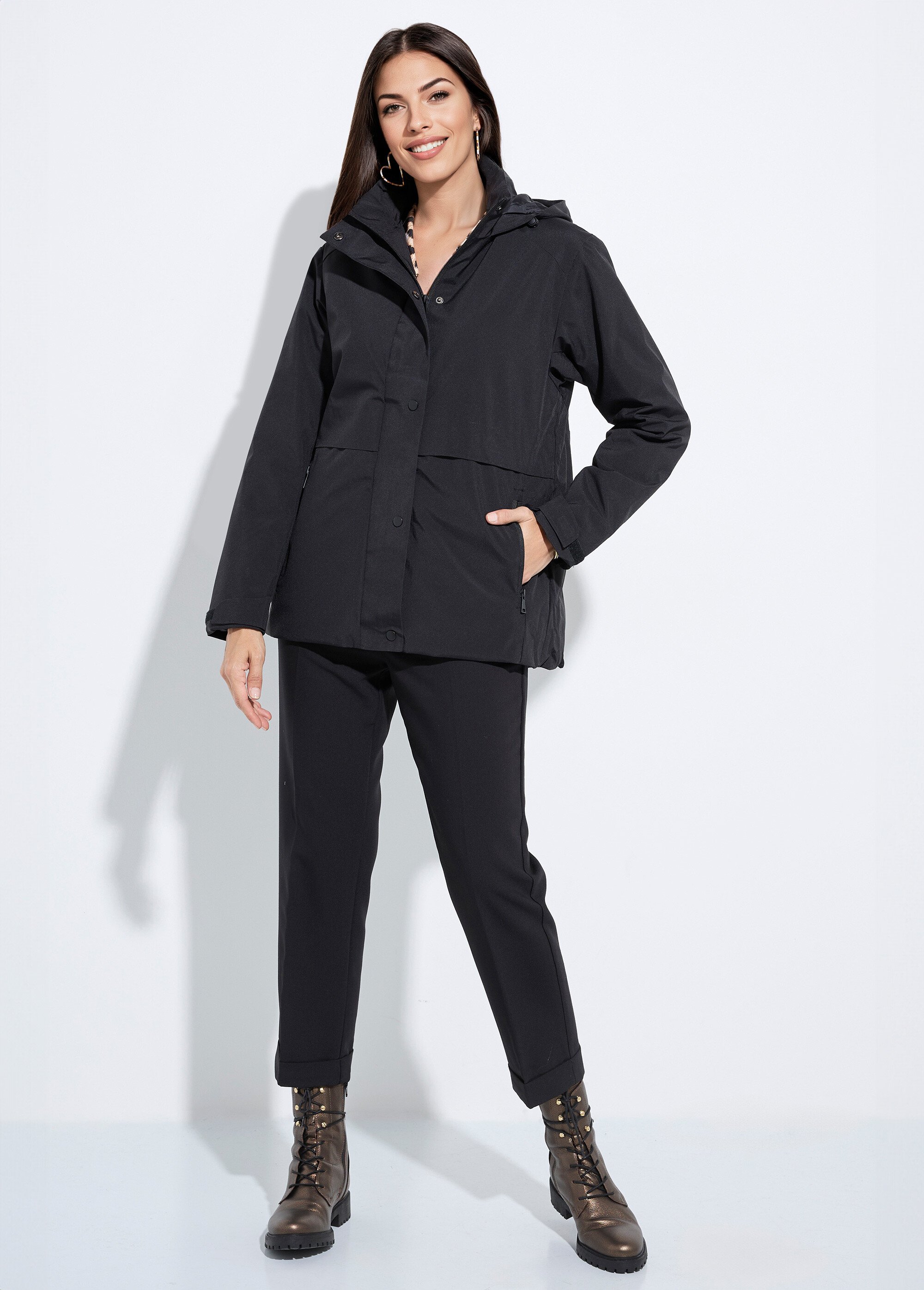 Parka déperlante matelassée sportswear Femme Noir CHE-BI-2320B SF1