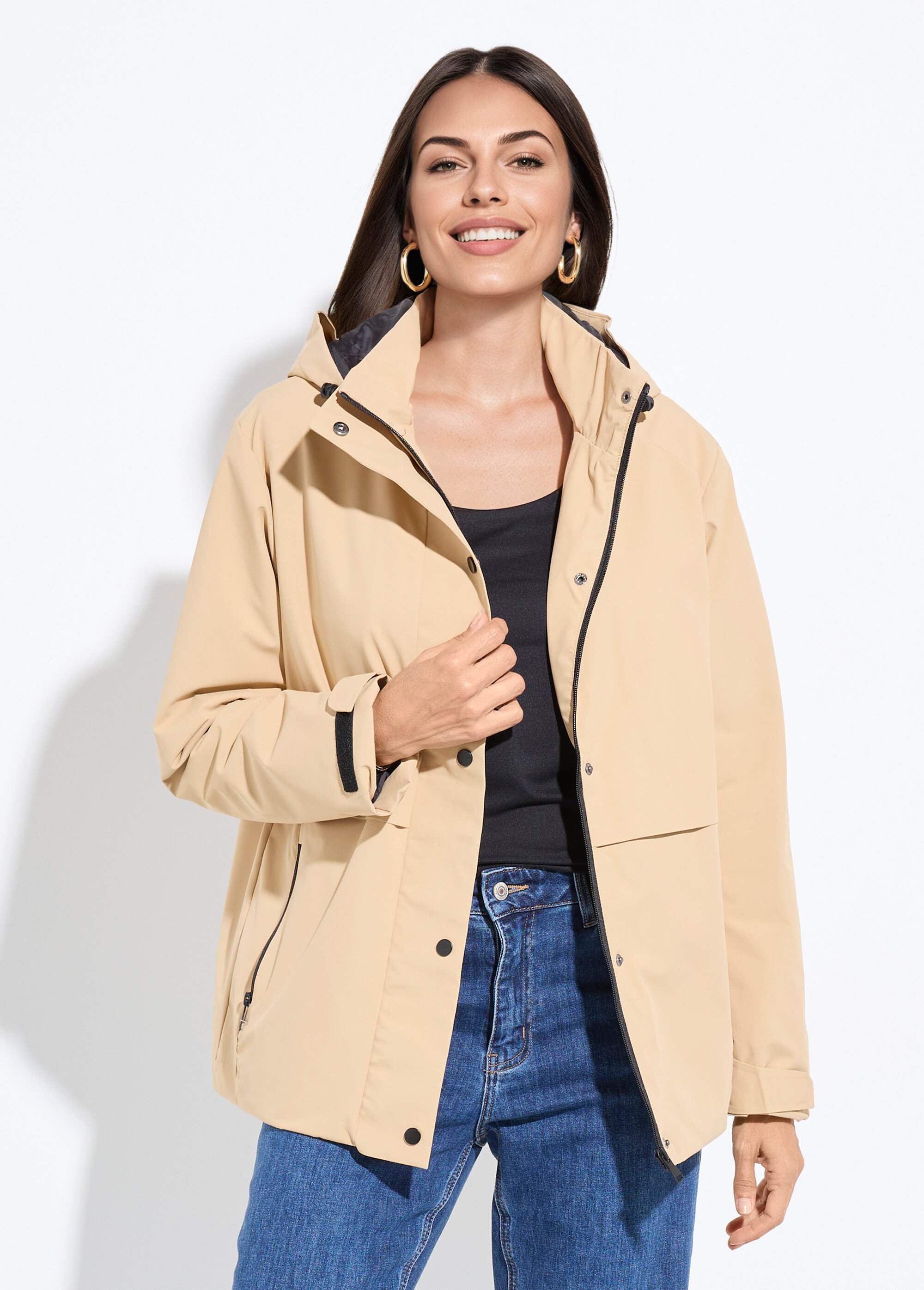 Parka déperlante matelassée sportswear Femme Beige CHE-BI-2320B FA1