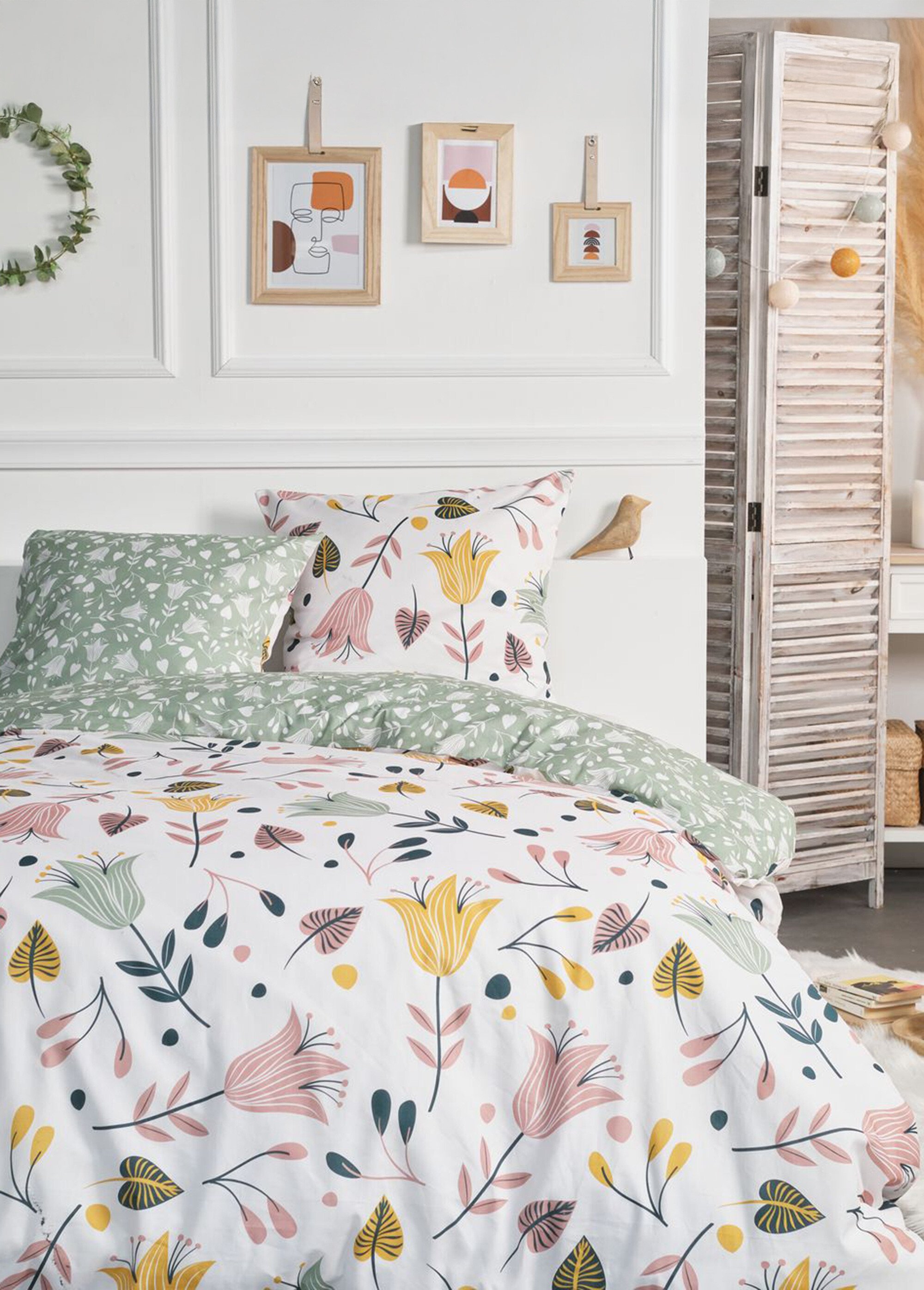 Parure flanelle 240 x 220cm, Bucolique Blanc ML-FLAN120881 FA1