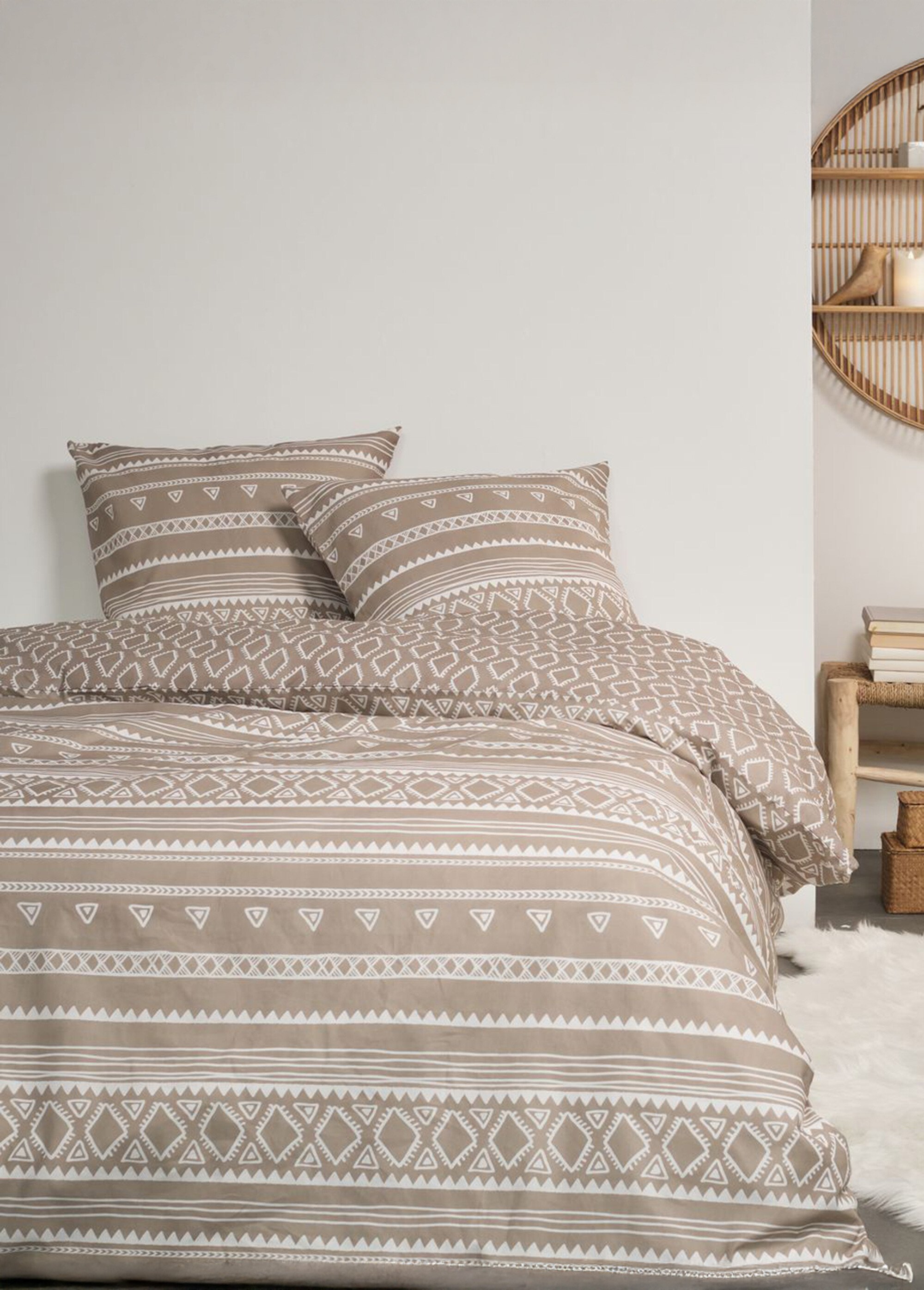 Parure flanelle 240 x 220cm, Ethnique Beige ML-FLAN120877 FA1