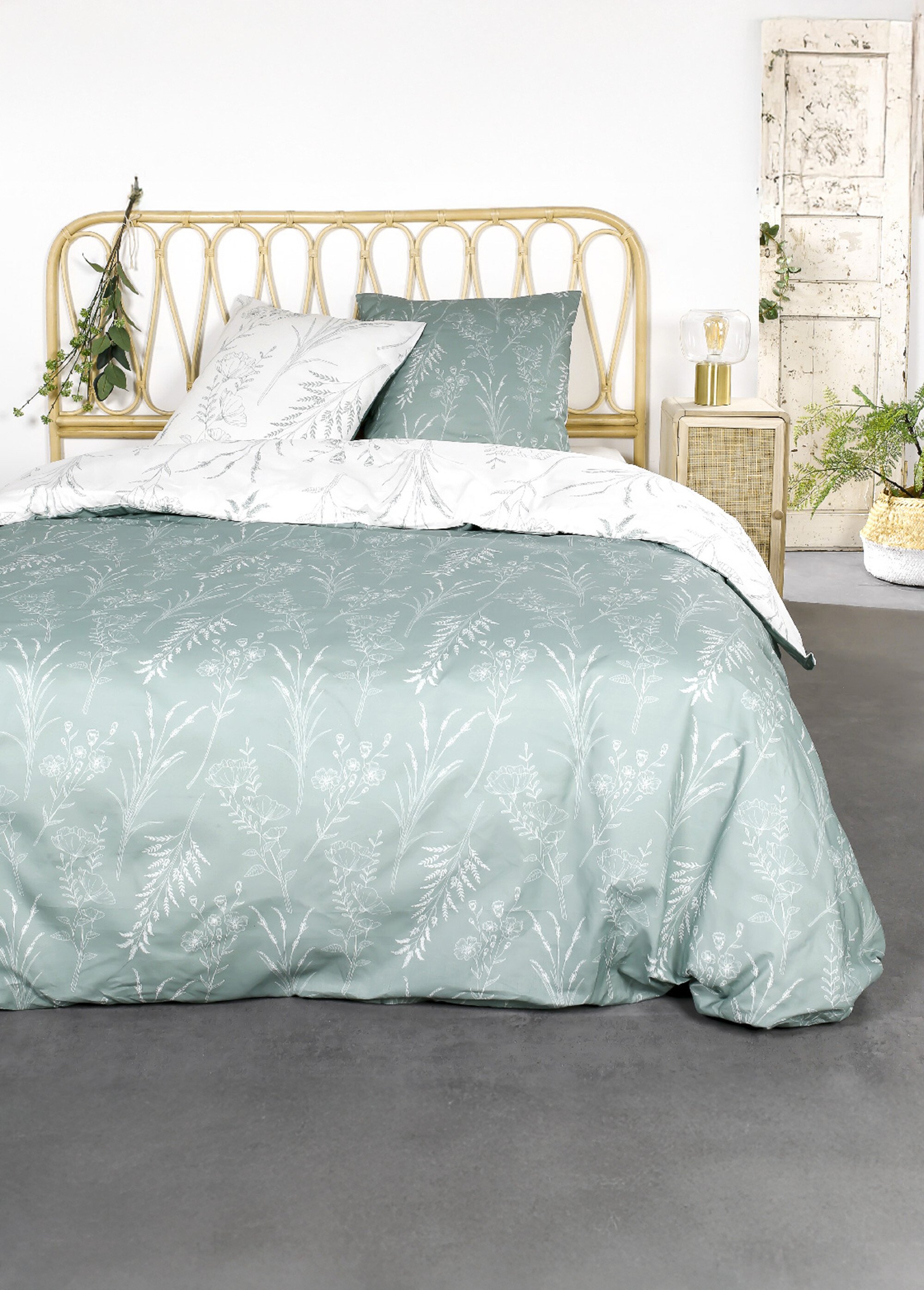 Parure flanelle 240 x 220cm, Fleurettes