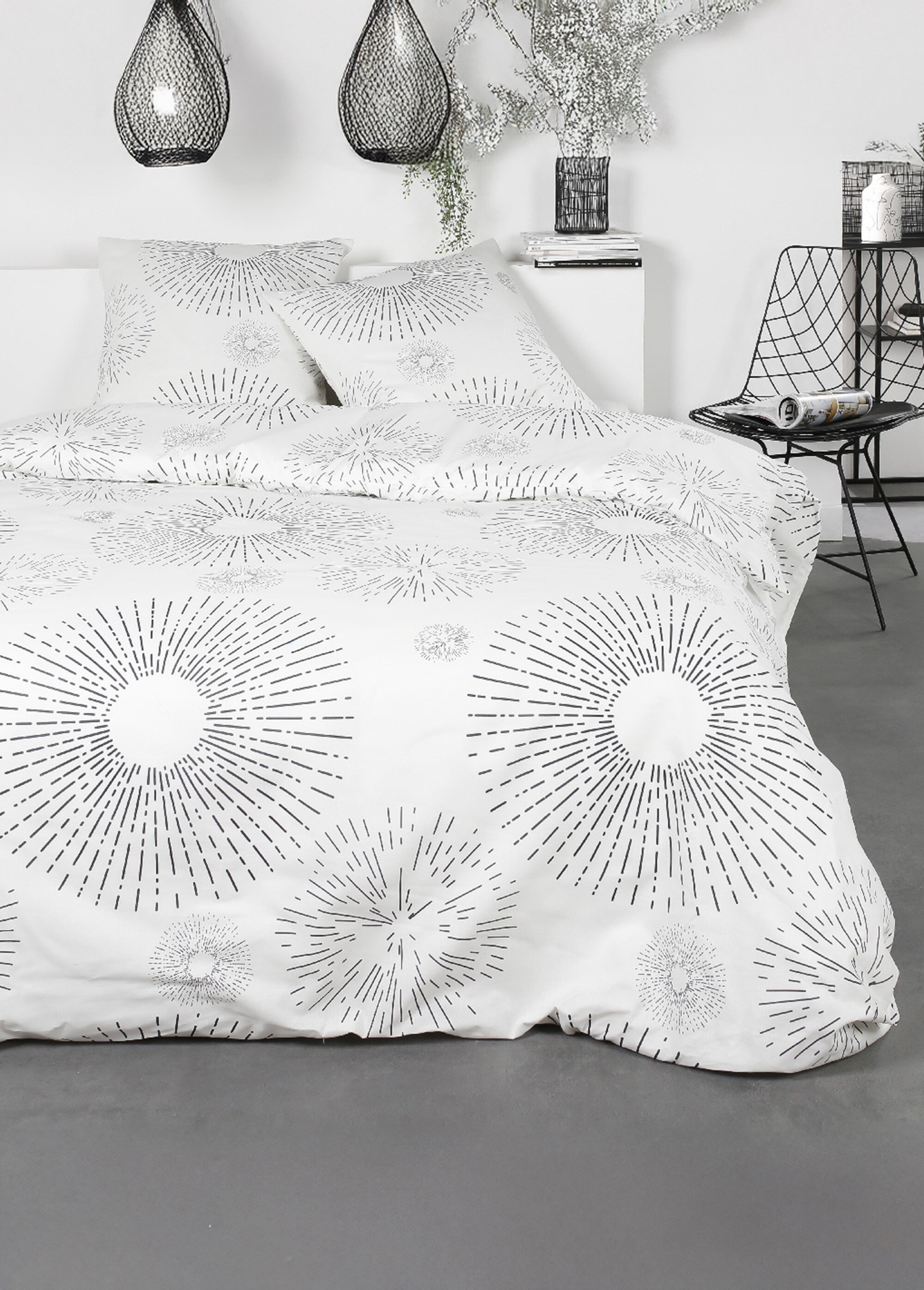 Parure flanelle 240 x 220cm, Rayons Blanc ML-FLAN110023 FA1