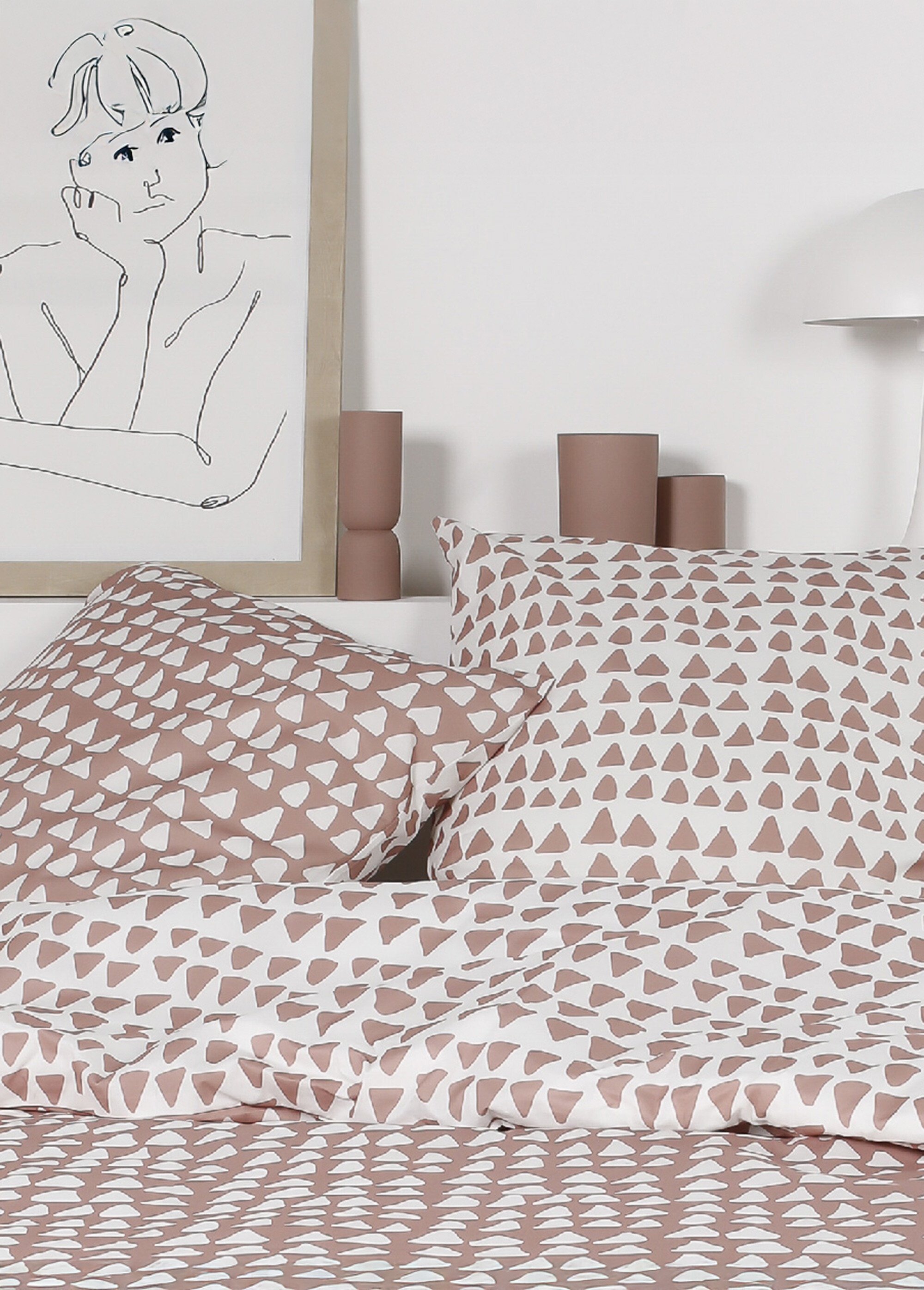 Parure flanelle 240 x 220cm, Triangles Beige ML-FLAN110041 DE1