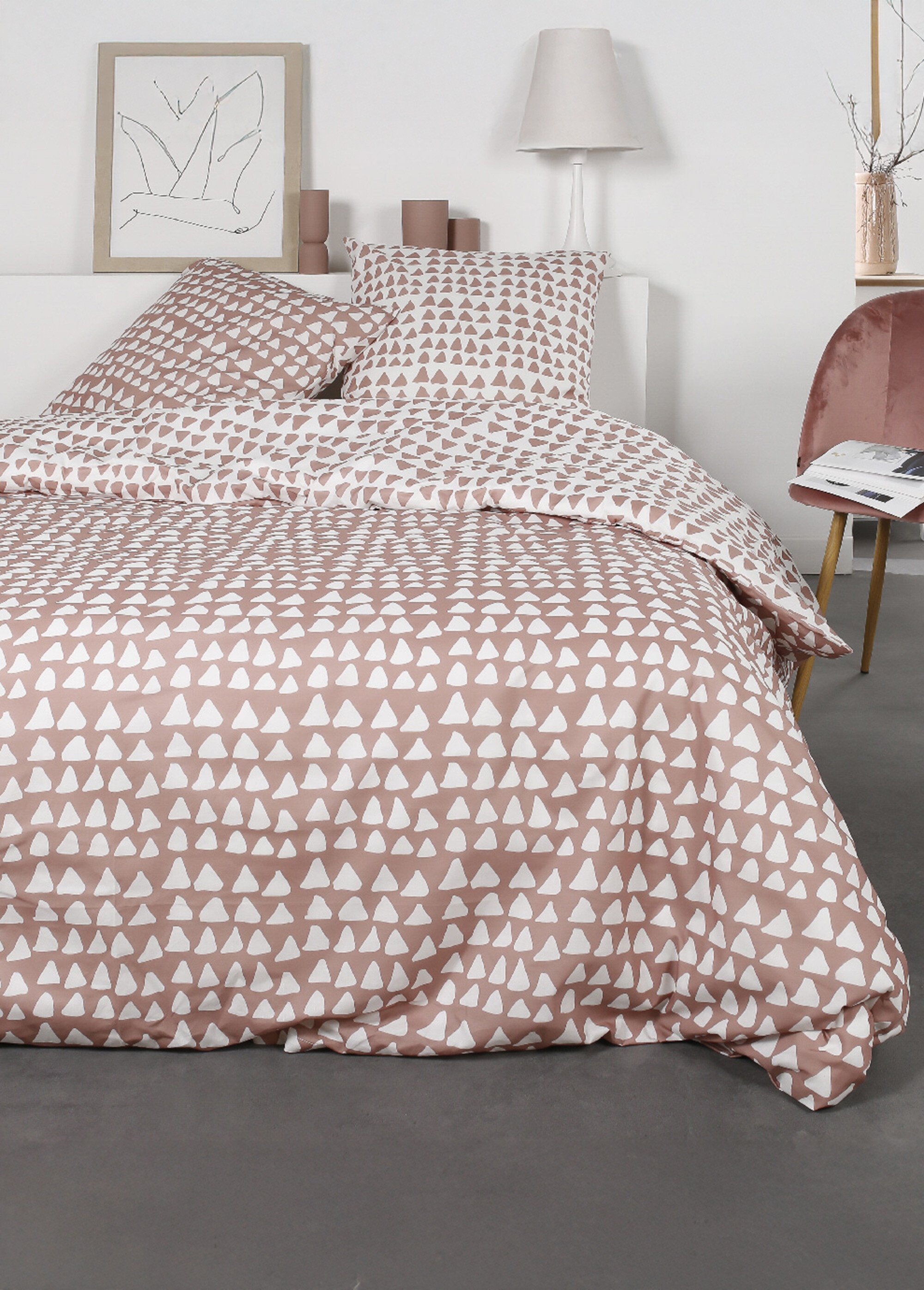 Parure flanelle 240 x 220cm, Triangles