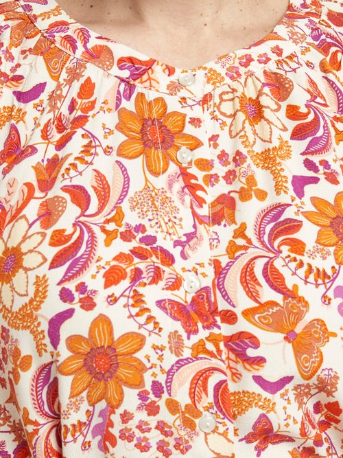 Robe longue boutonnée avec manches 3/4 Femme Orange ANG-MARCELIO DE3