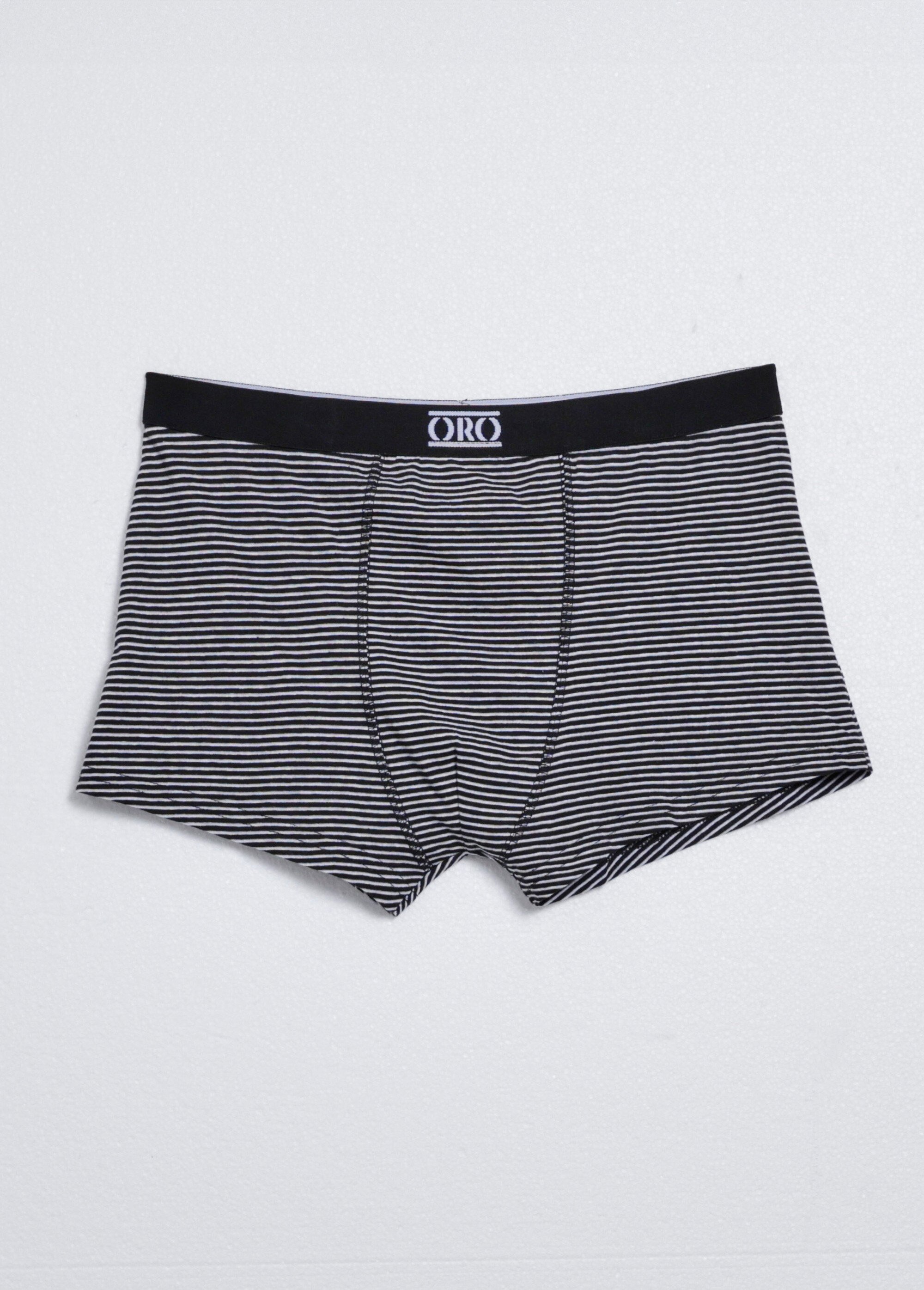 Boxers assortis unis et rayés en coton Homme Noir BEN30894513 DE1