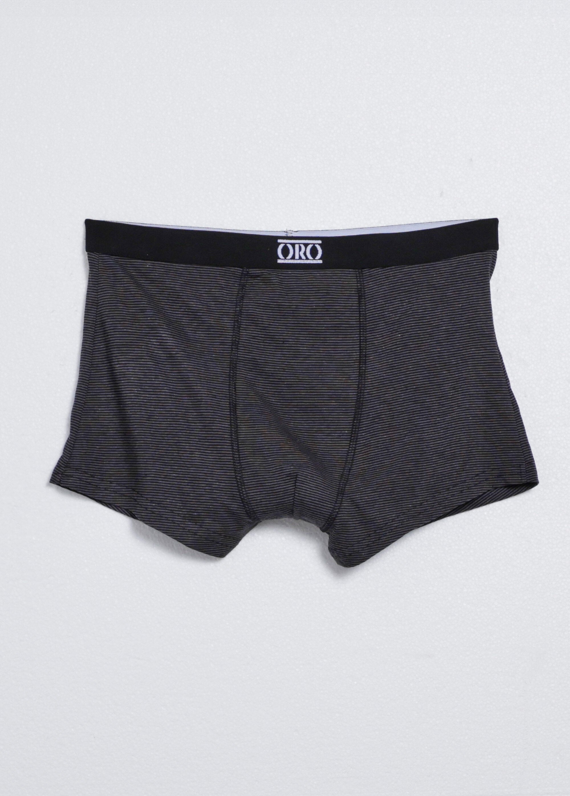 Boxers assortis unis et rayés en coton Homme Noir BEN30894513 DE3