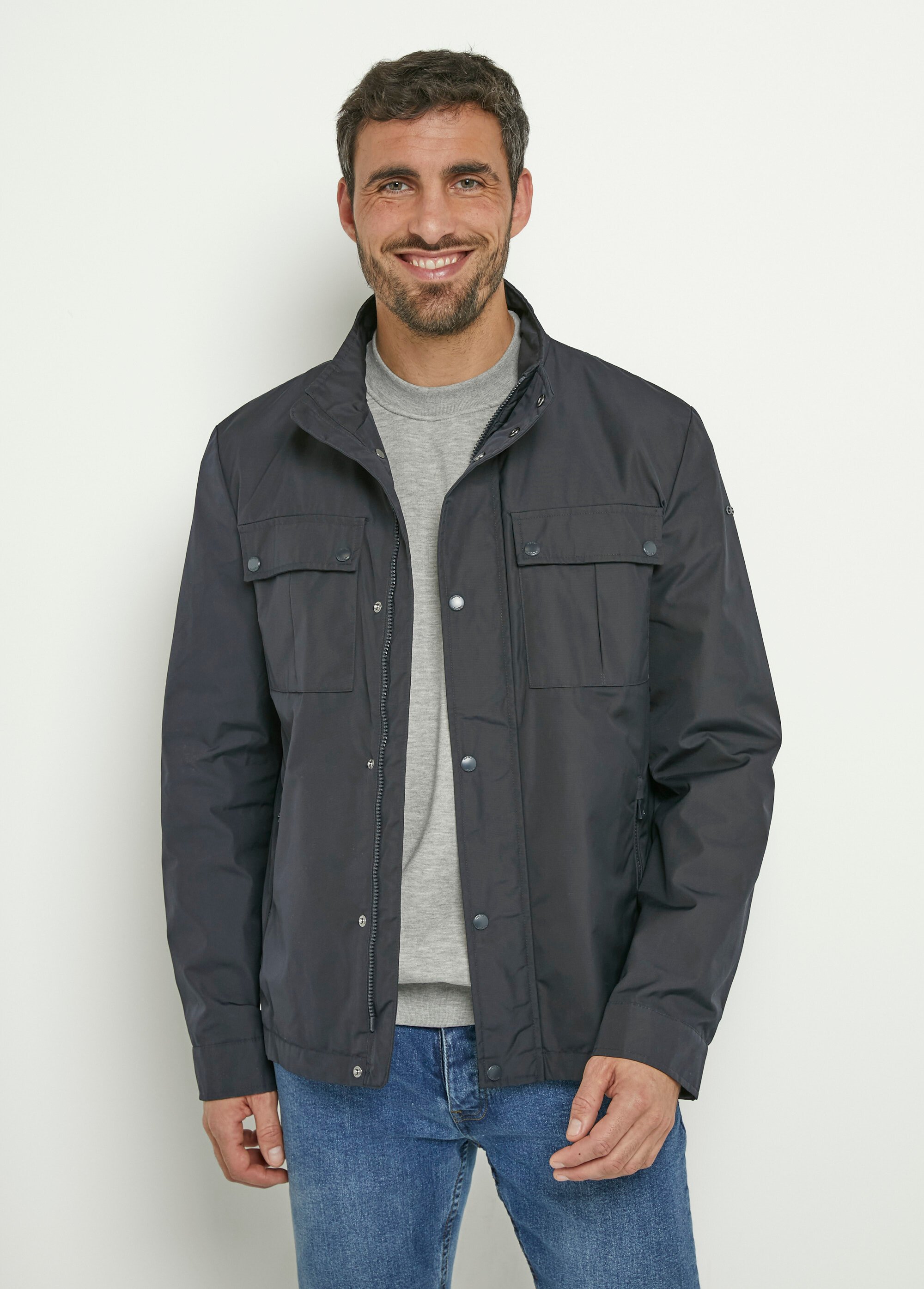 Veste col montant poches plaquées