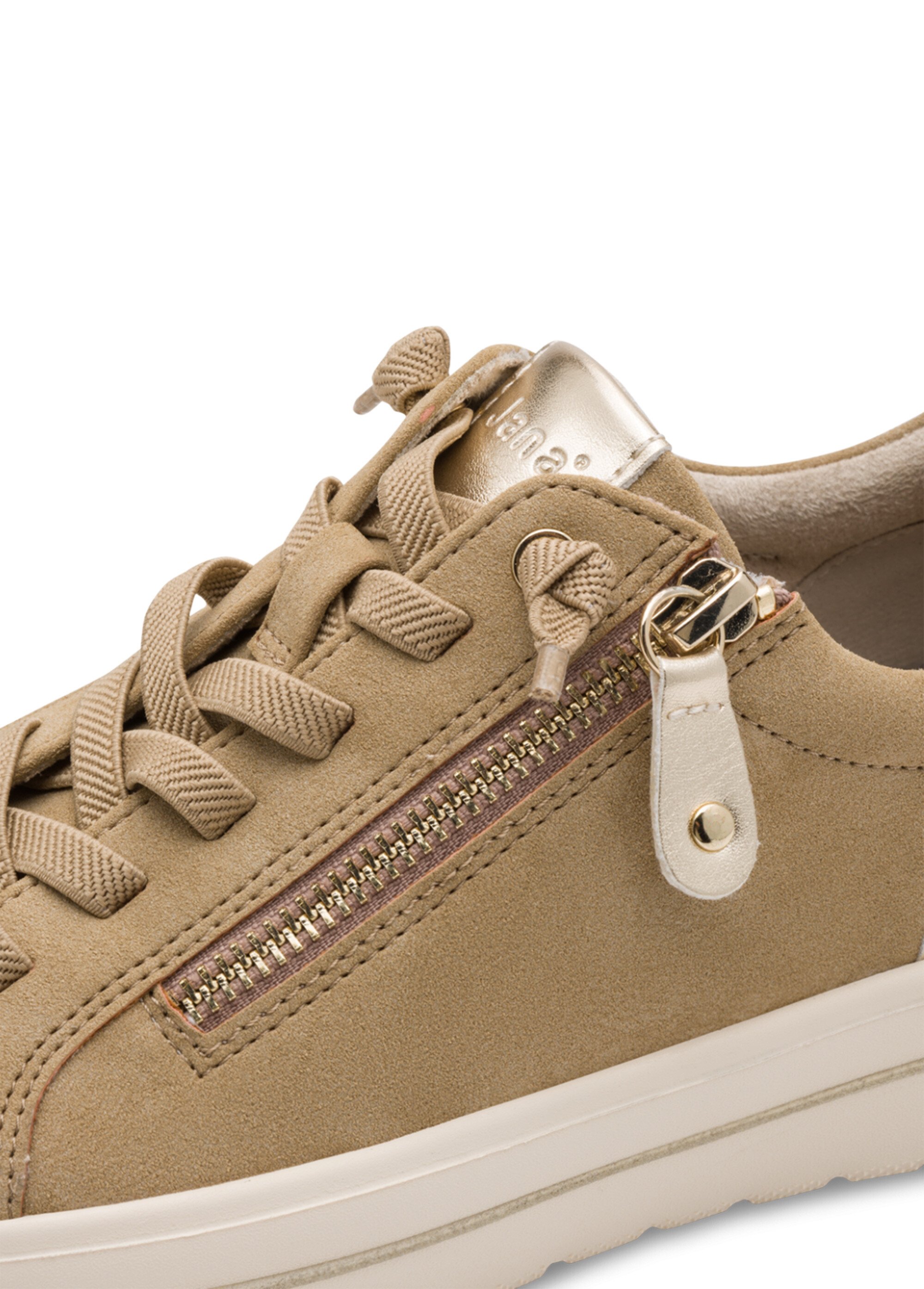 Baskets confortables à lacets élastiqués Femme Beige JAN-82377046 DE1