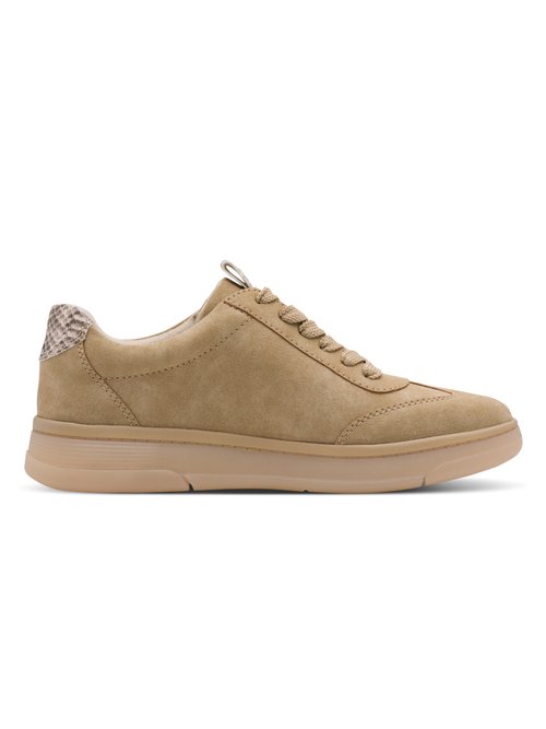 Baskets suédine, détail talon fantaisie Femme Beige JAN-82378444 DR1