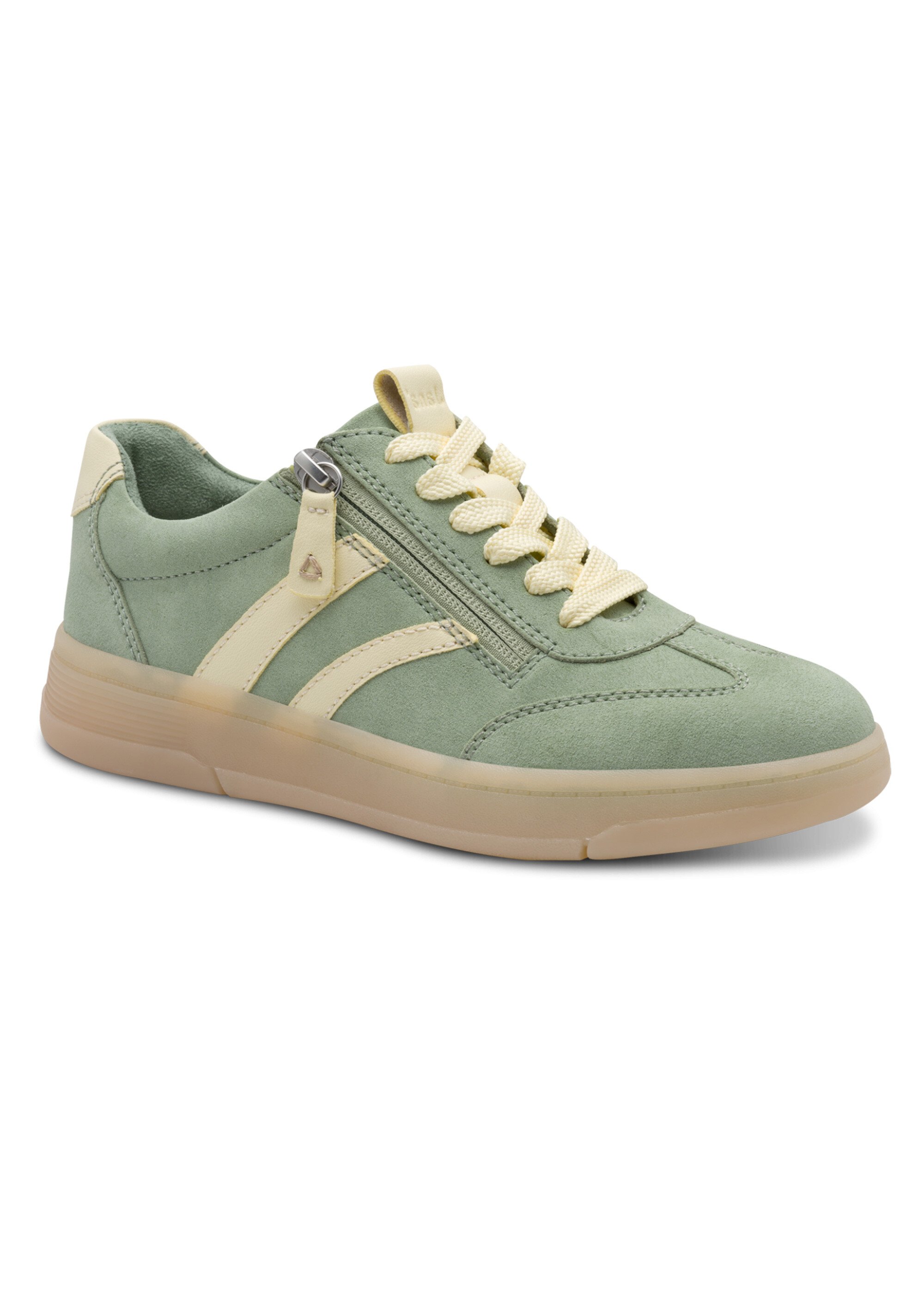 Baskets suédine, détail talon fantaisie Femme Vert JAN-82378444 FA1