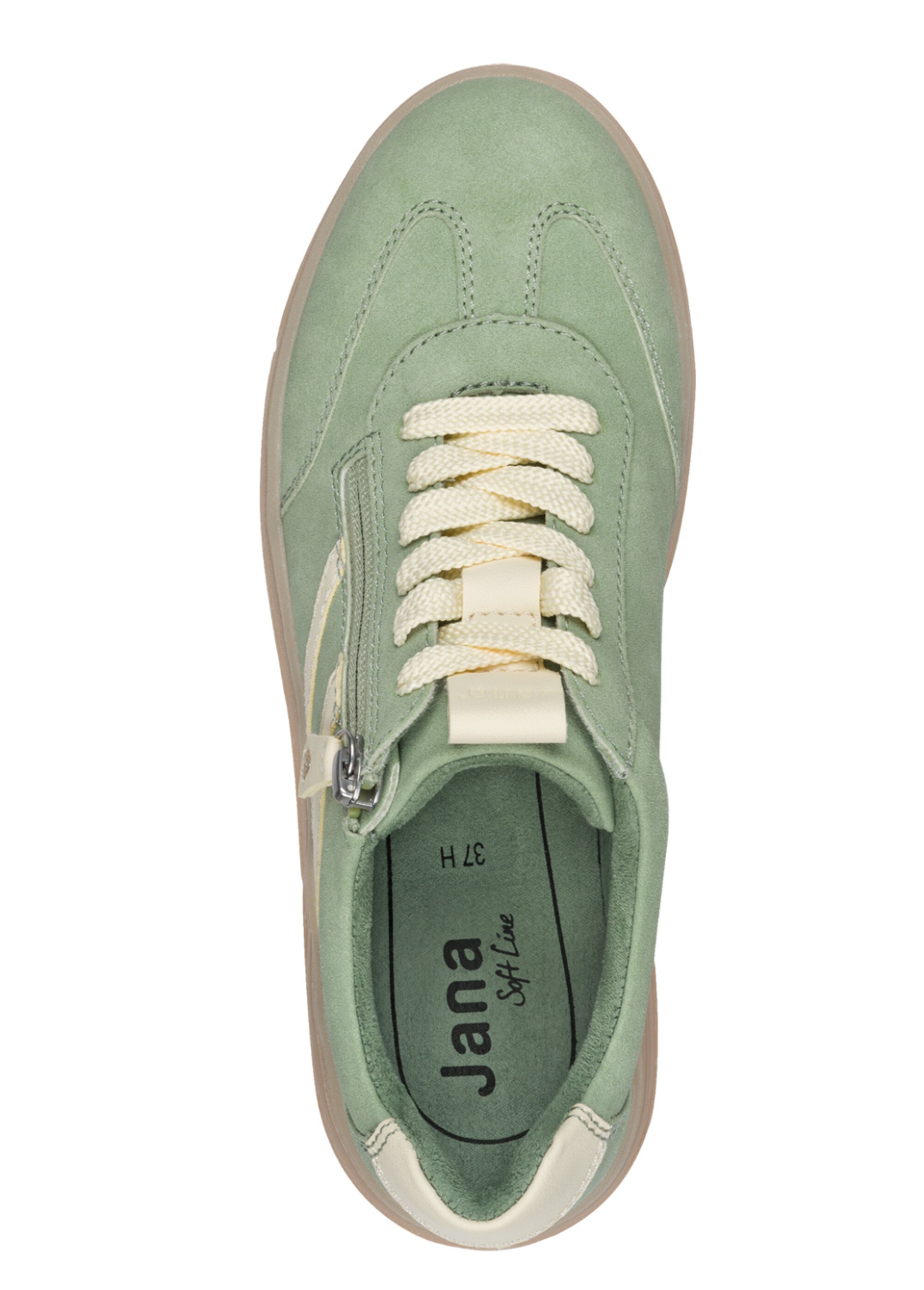 Baskets suédine, détail talon fantaisie Femme Vert JAN-82378444 OV1