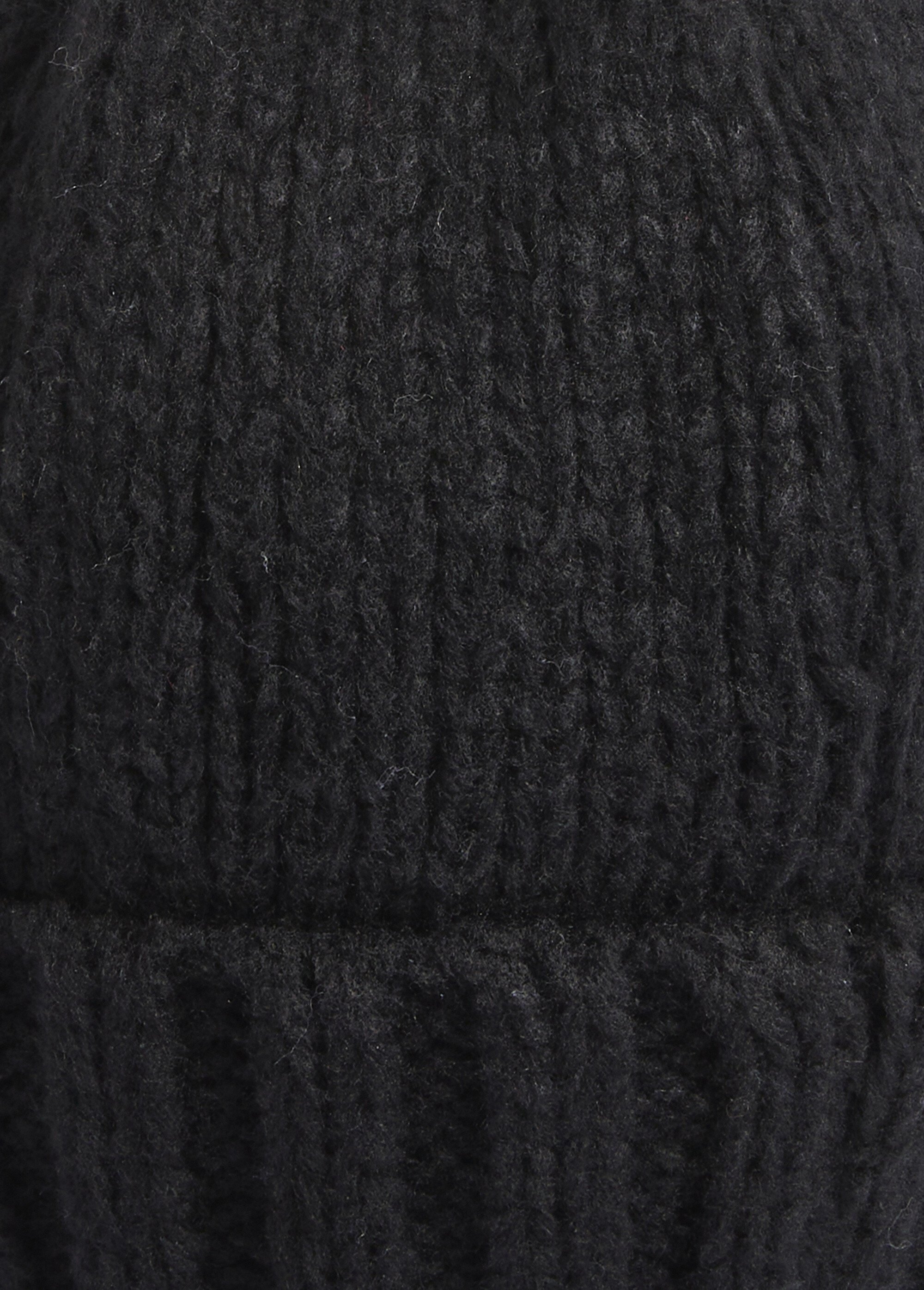 Bonnet pastel en maille cotelée à revers Femme Noir NES180LSHW2409 DE1