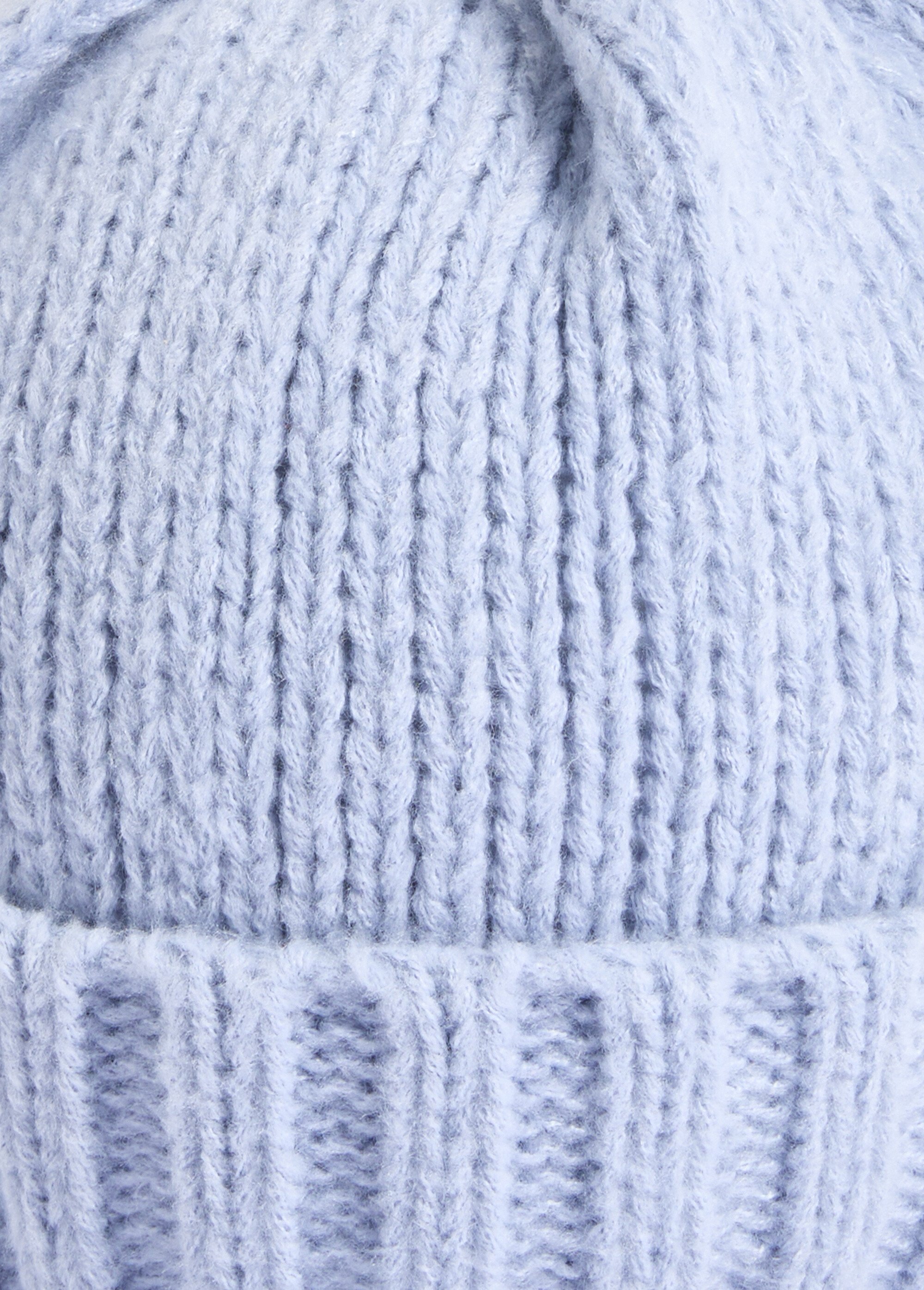 Bonnet pastel en maille cotelée à revers