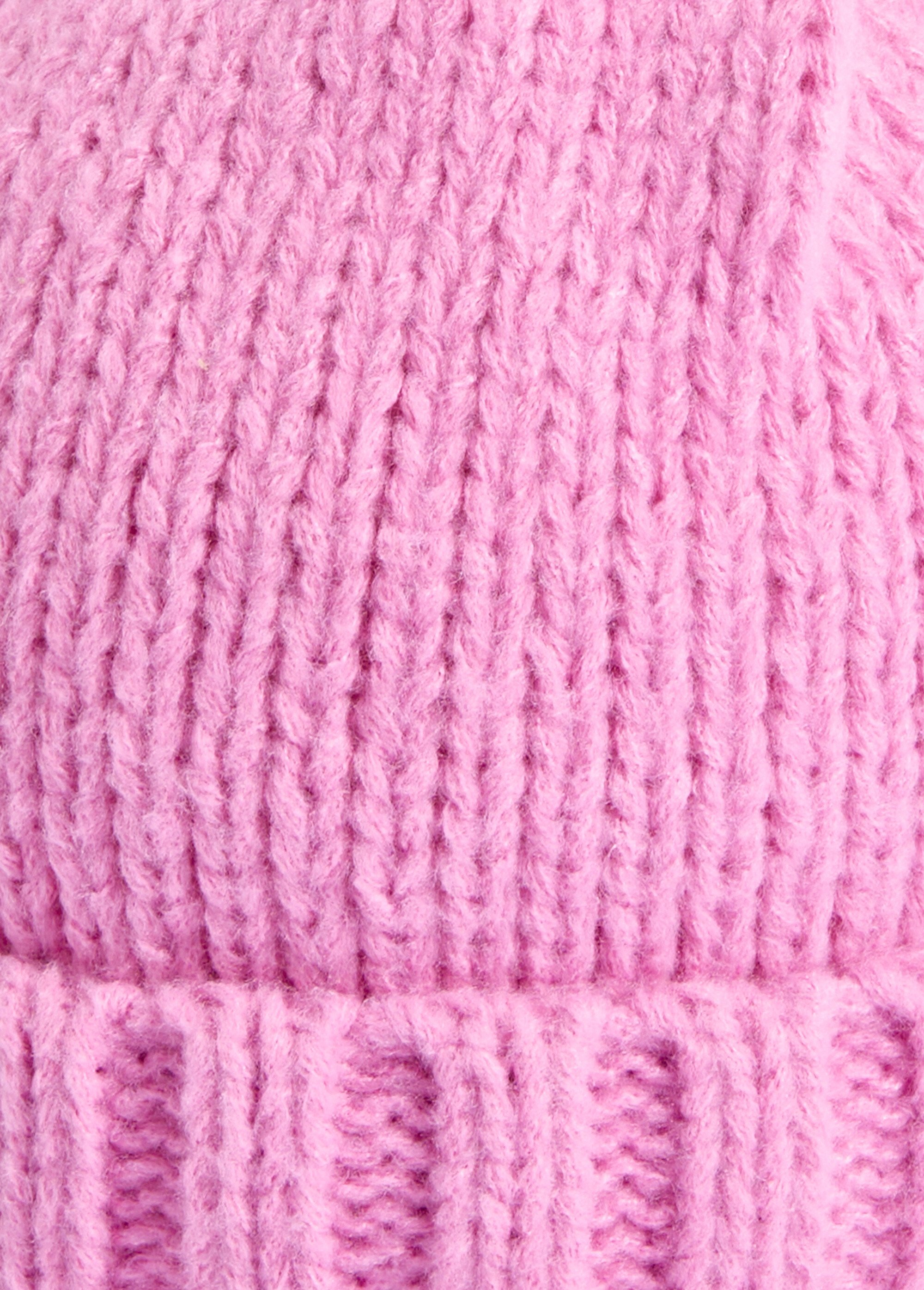 Bonnet pastel en maille cotelée à revers