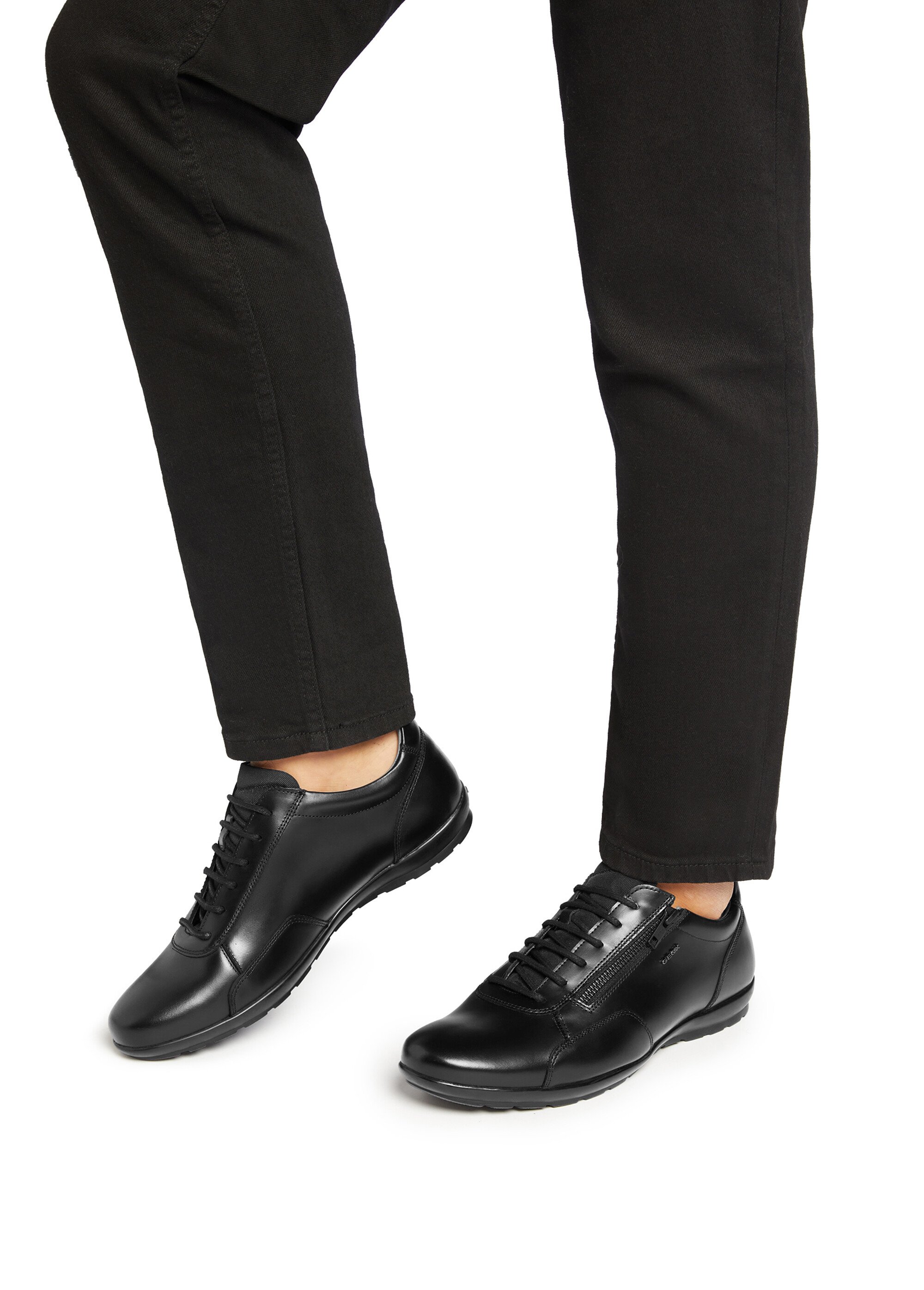 Derbys en cuir tendance à lacets Homme Noir GEO-U74A5A SF1