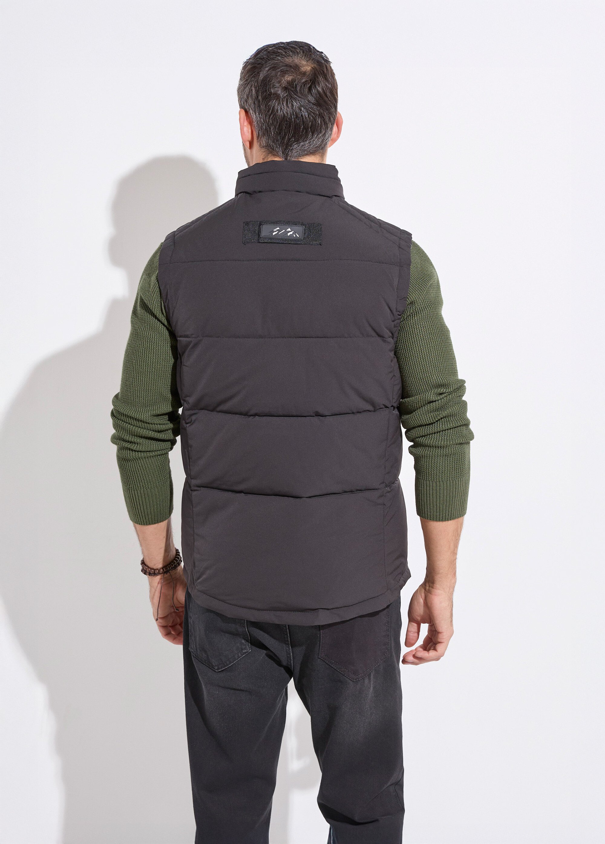 Doudoune sans manches zippée matelassée Homme Noir KYM5226 DO1