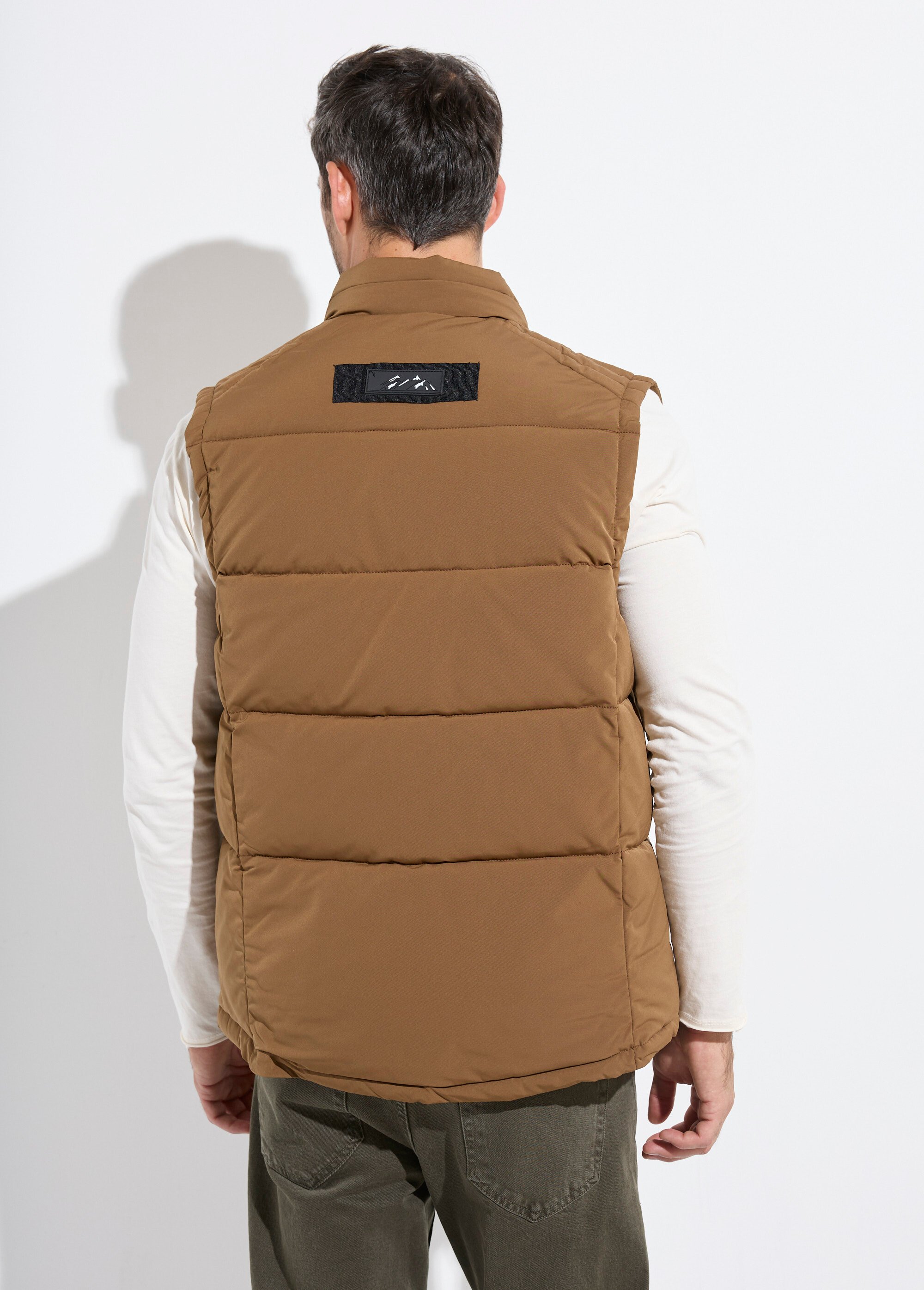 Doudoune sans manches zippée matelassée Homme Marron KYM5226 DO1