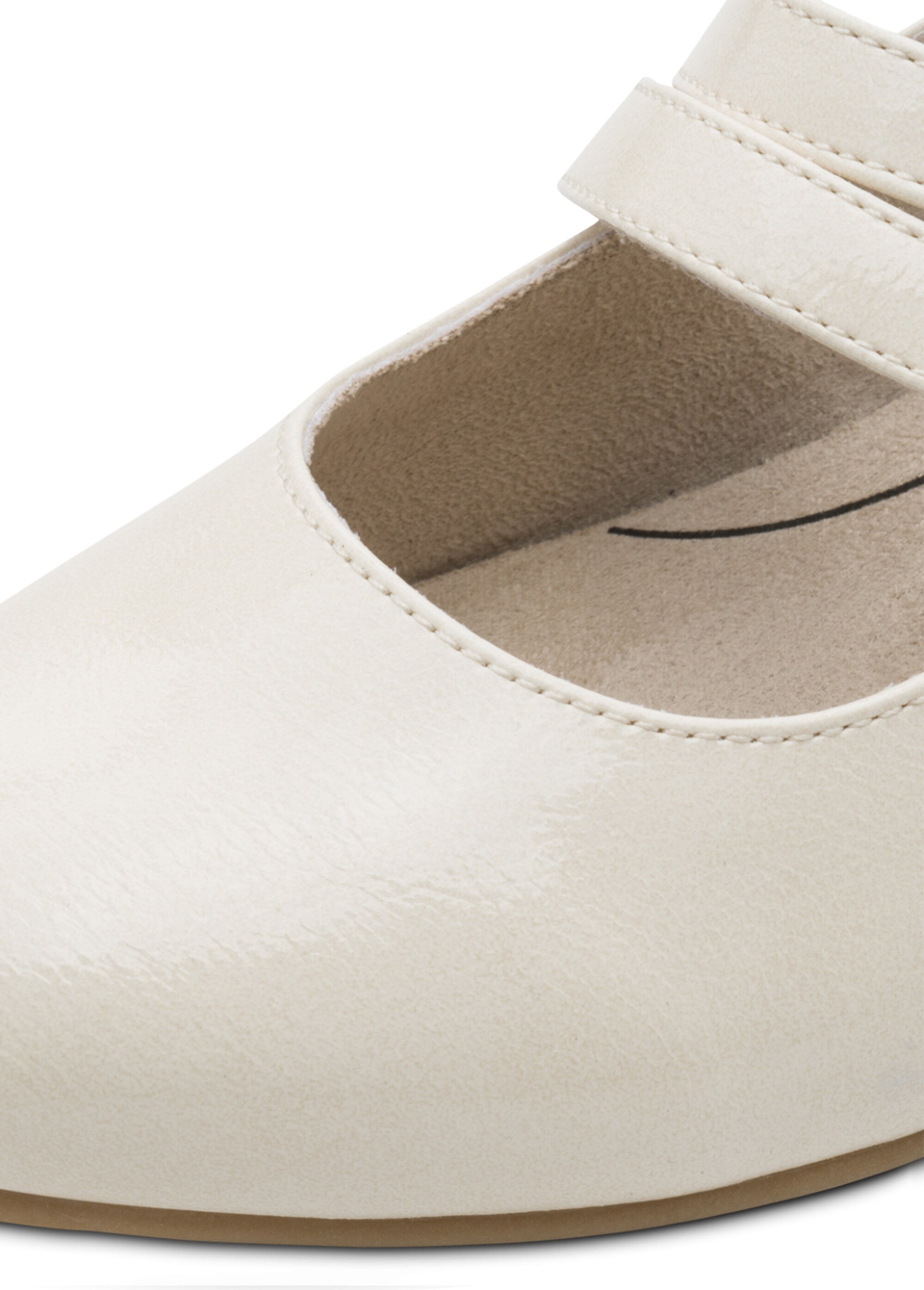 Escarpins vernis à talon façon babies Femme Beige JAN82436645 DE1