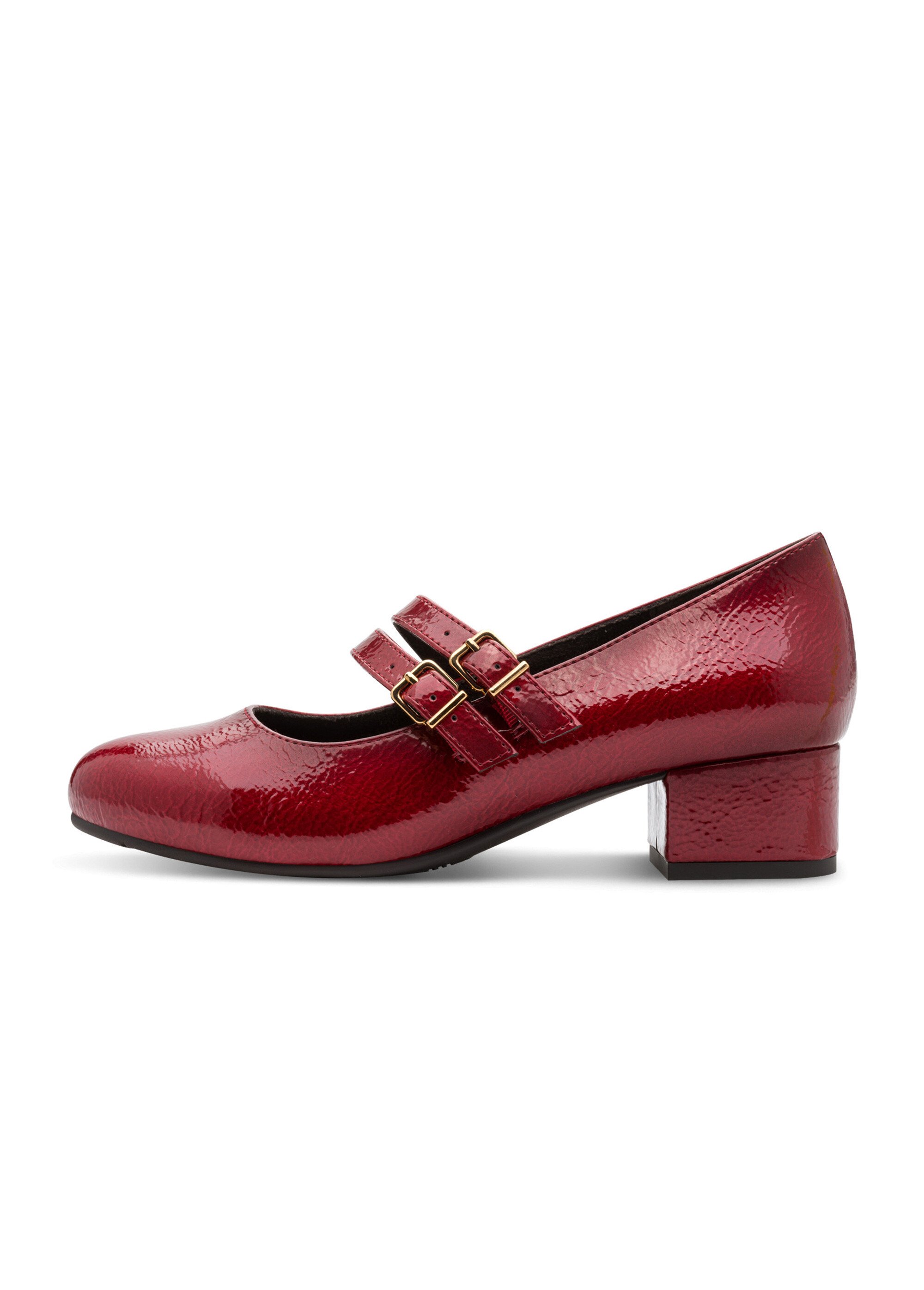 Escarpins vernis à talon façon babies Femme Rouge JAN82436645 GA1
