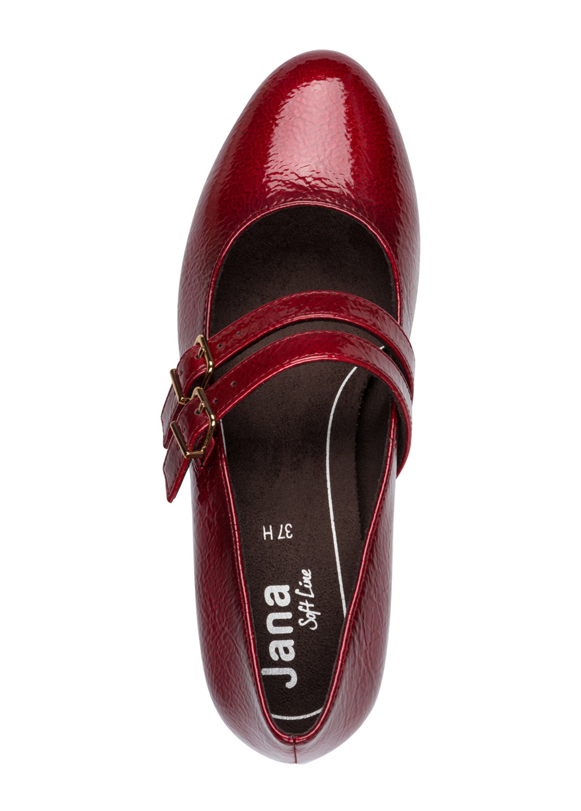 Escarpins vernis à talon façon babies Femme Rouge JAN82436645 OV1