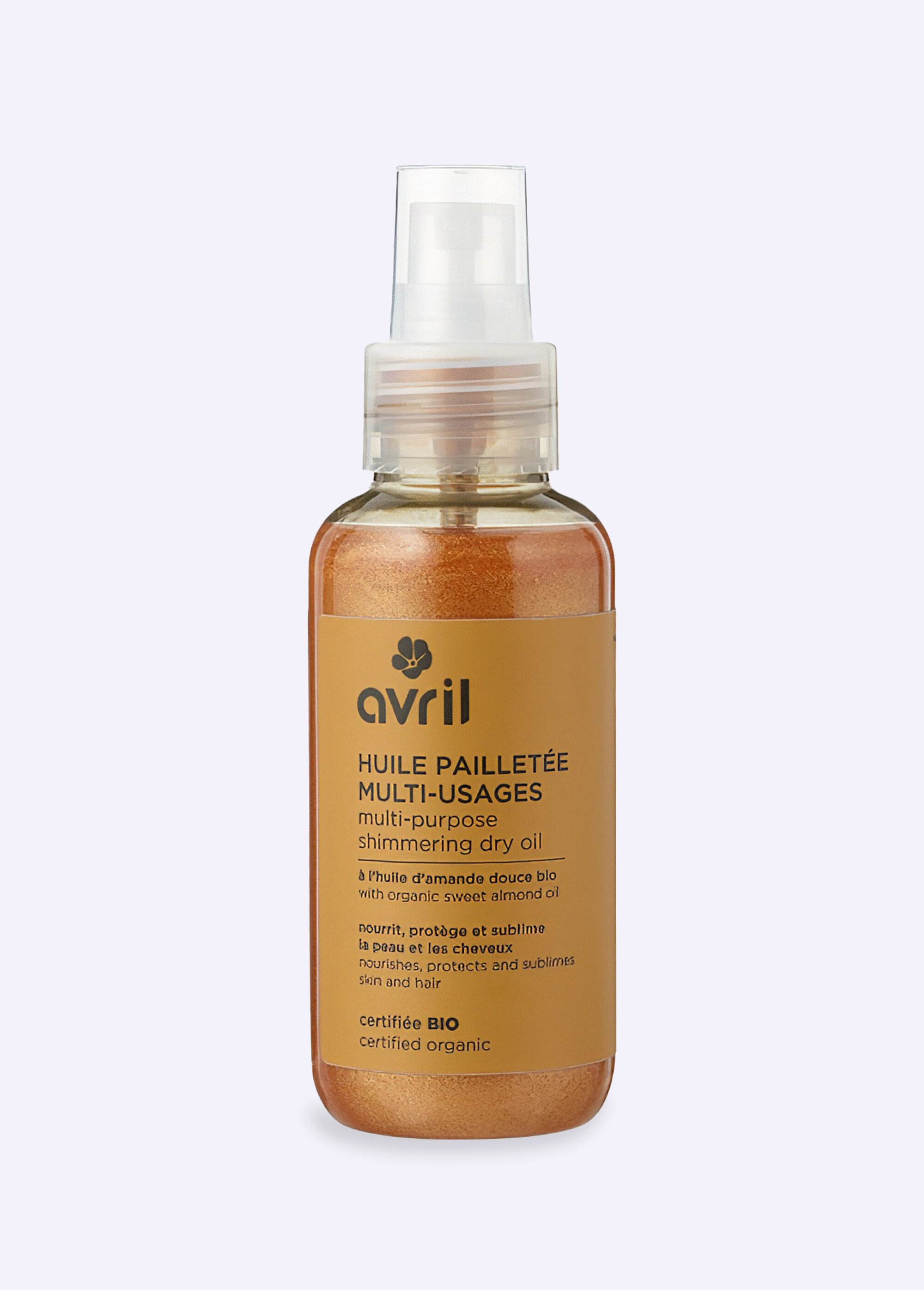 Huile pailletée BIO multi-usages