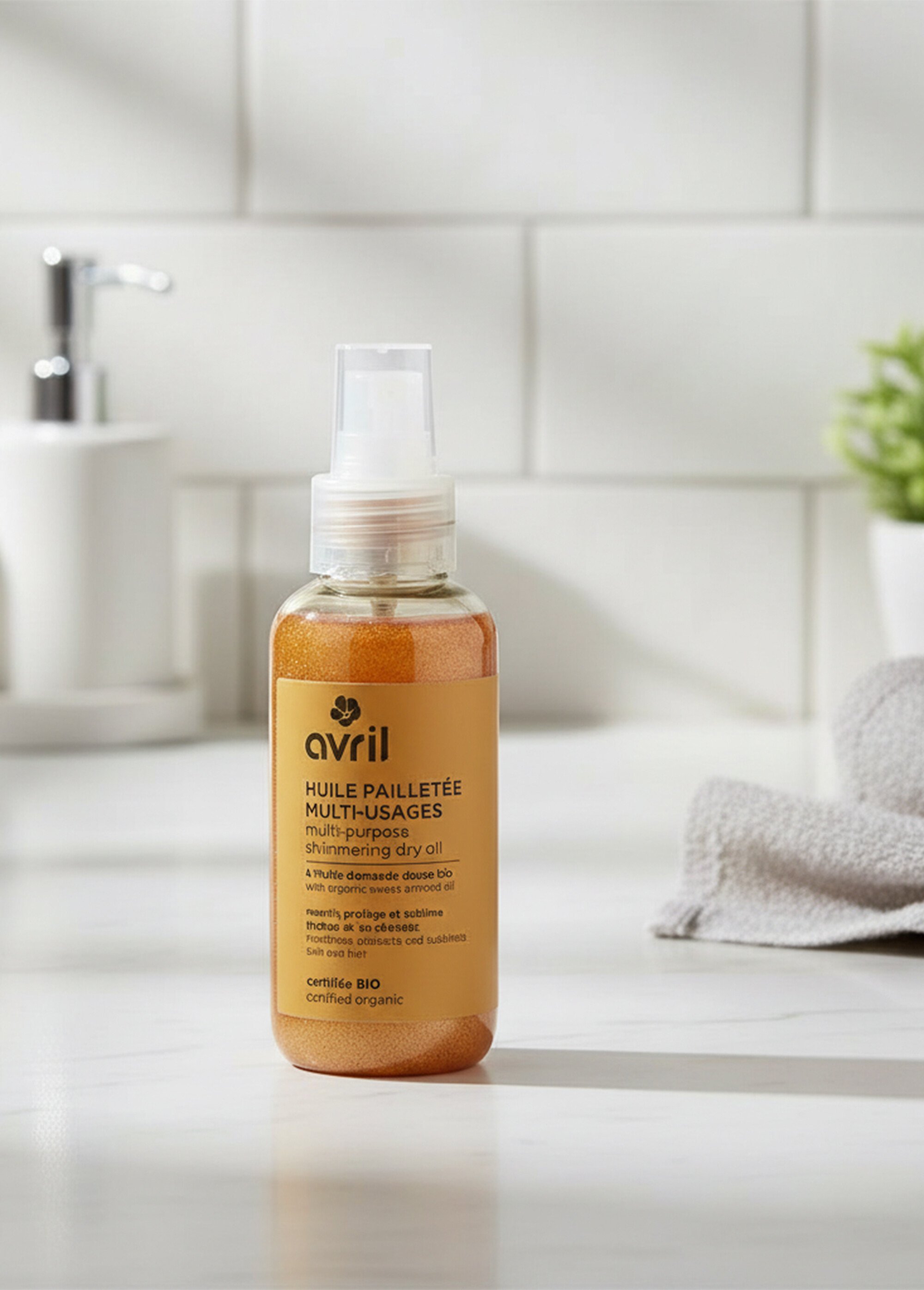 Huile pailletée BIO multi-usages Blanc AV-1451 SI1