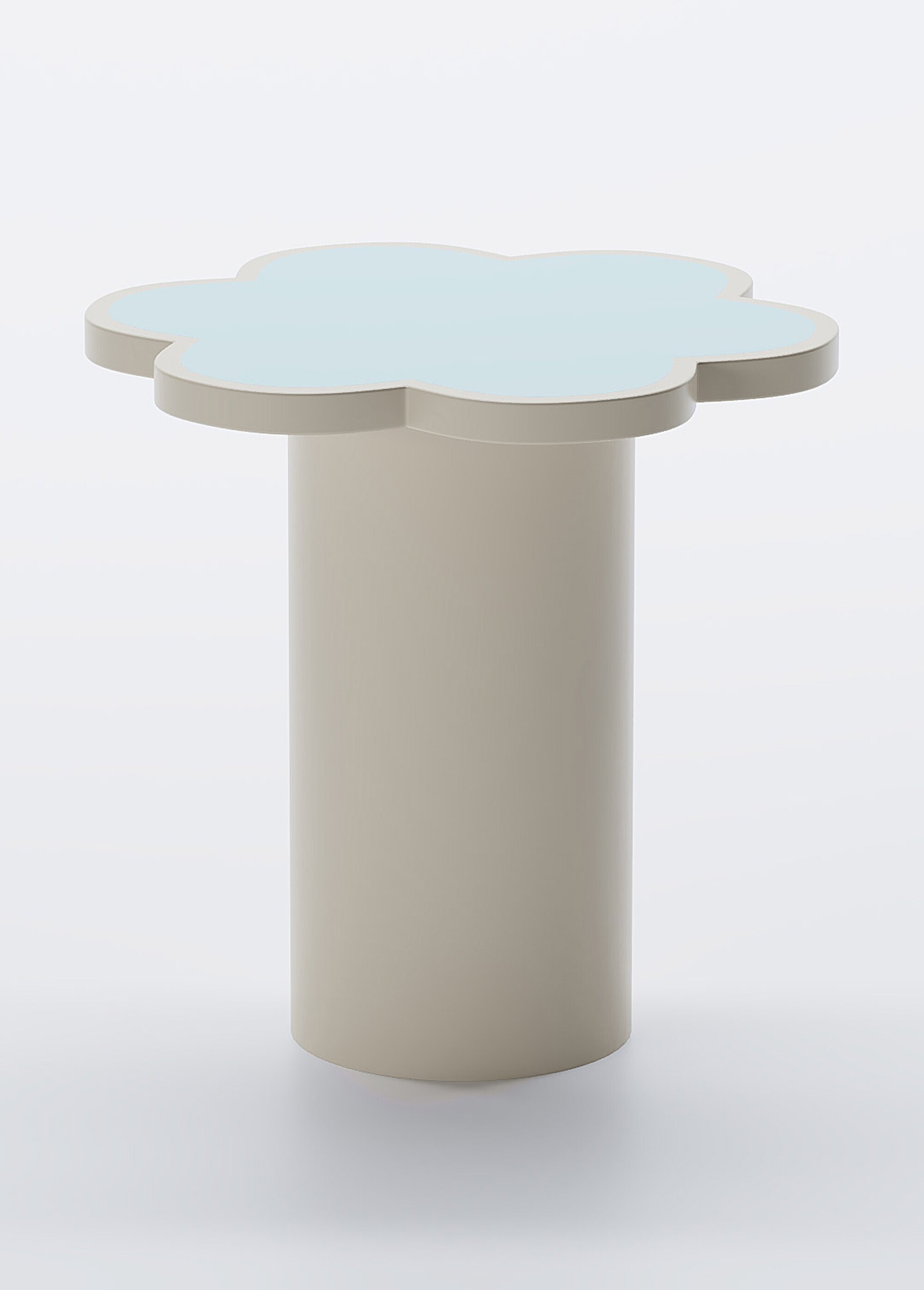 Meuble d'appoint en bois, forme végétale BLEU POT-FLORA DE1
