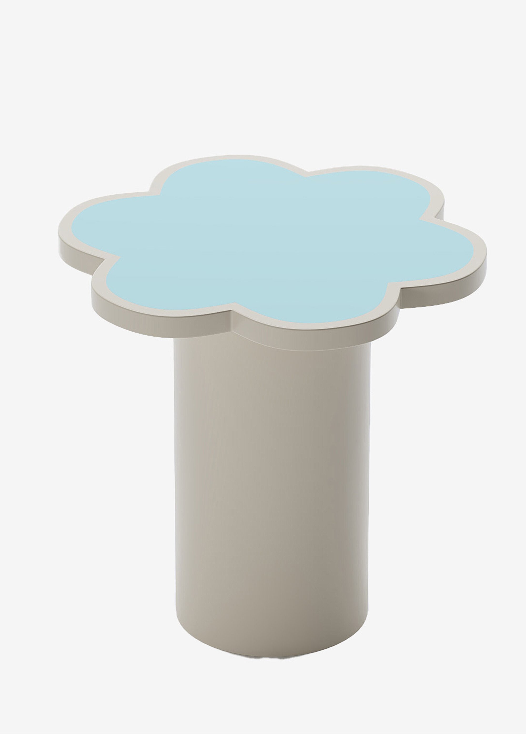 Meuble d'appoint en bois, forme végétale BLEU POT-FLORA FA1