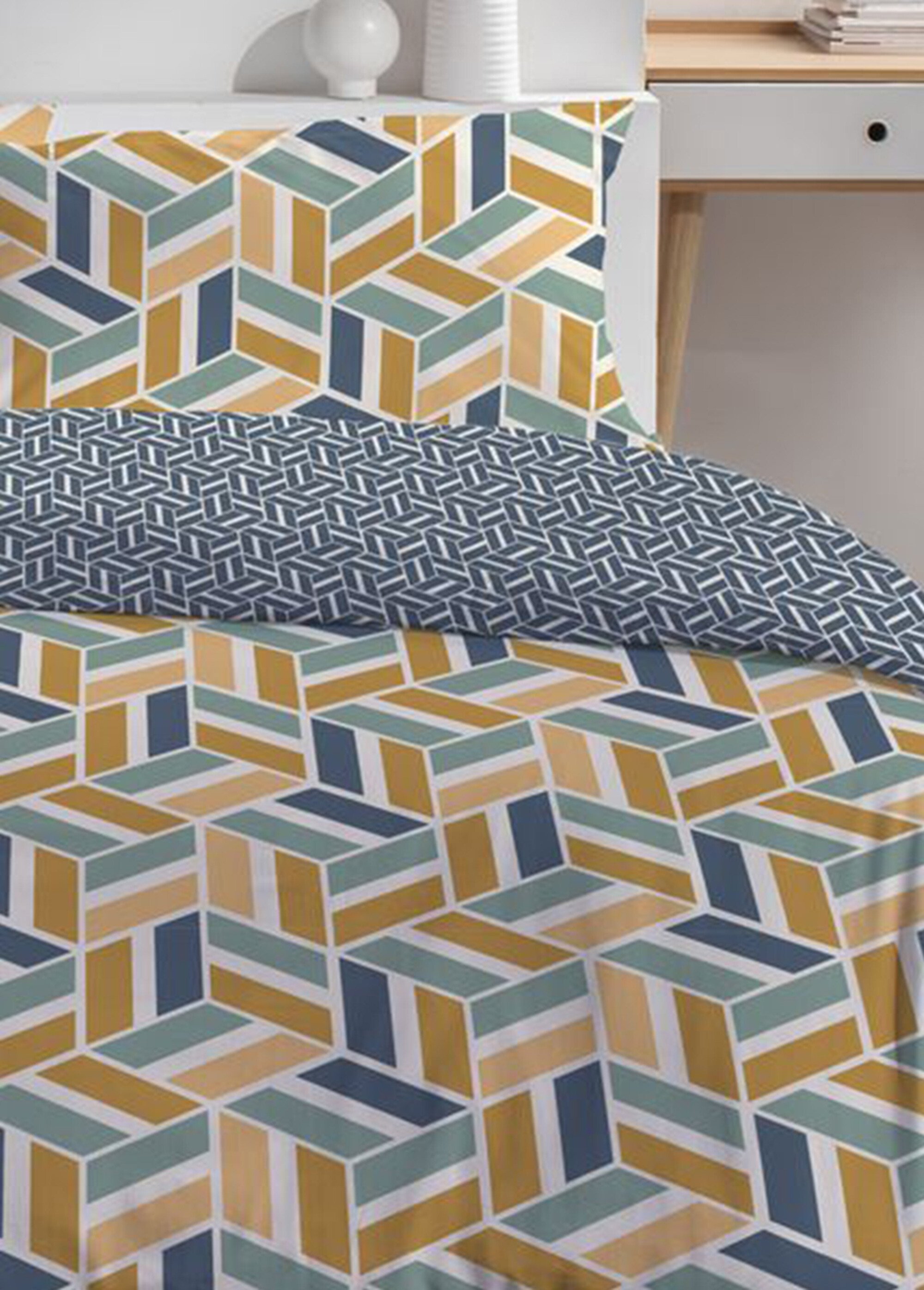 Parure pur coton 240 x 220cm, Optica Marron ML-SUNS123038 DE1