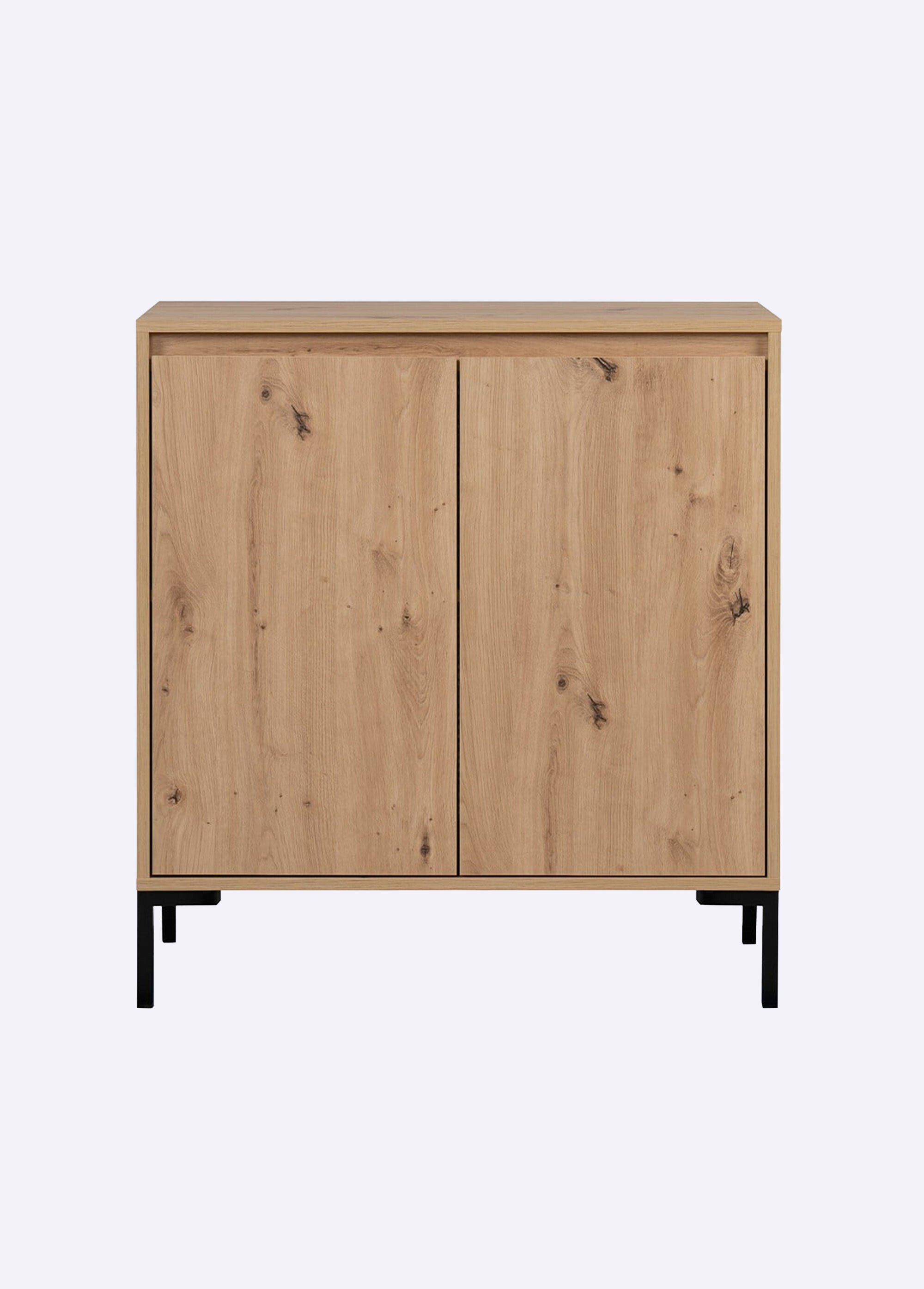 PLOCK Buffet 2 portes avec décor chêne