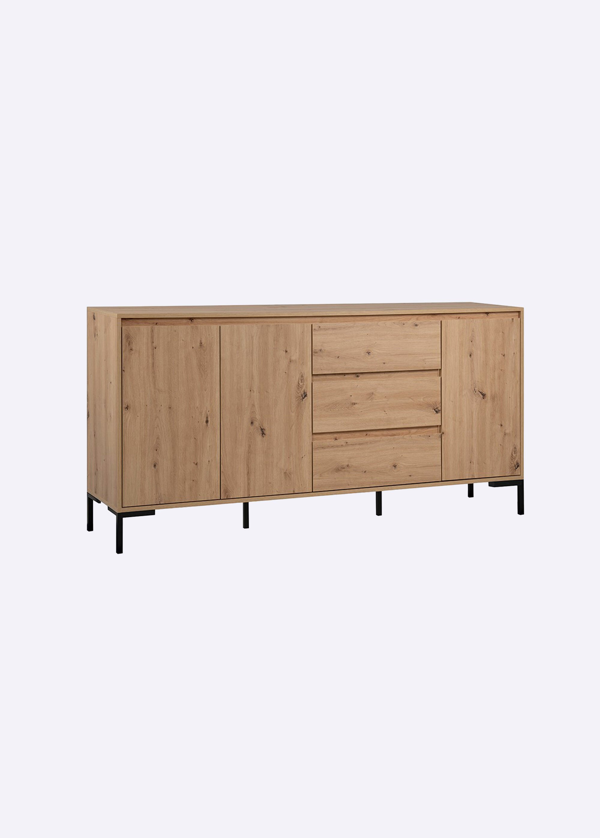 PLOCK Buffet décor chêne, 3 portes