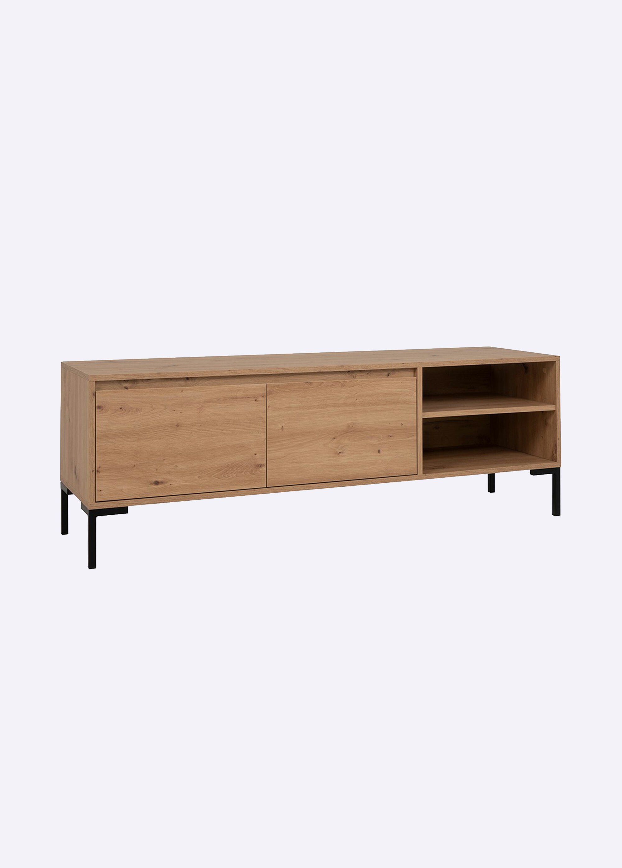PLOCK Meuble TV décor chêne, 2 abattants